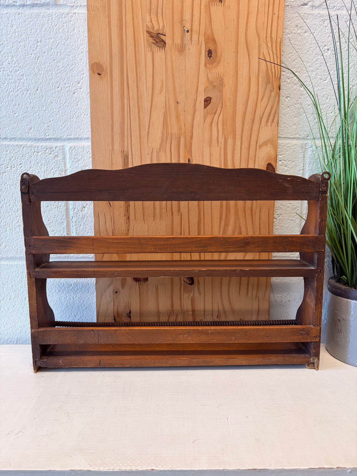 Vtg Two Tier Wooden Spice Rack (Local Pick Up Only)