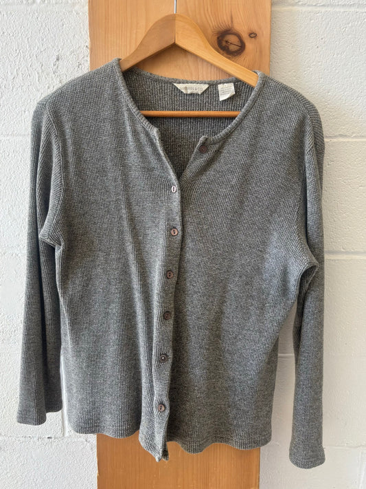 Gray 100% Cotton Cardigan : L