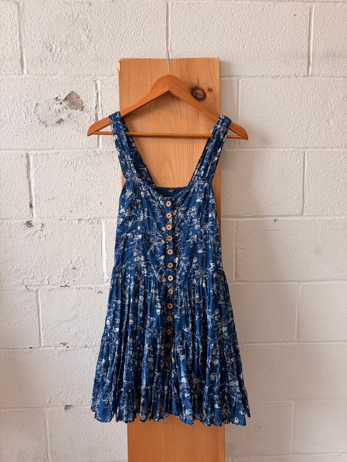 Free People Blue Floral Mini Dress : S/M