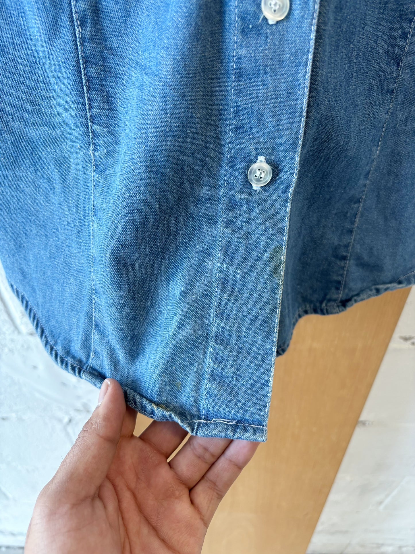 Denim Tank Button Up : M