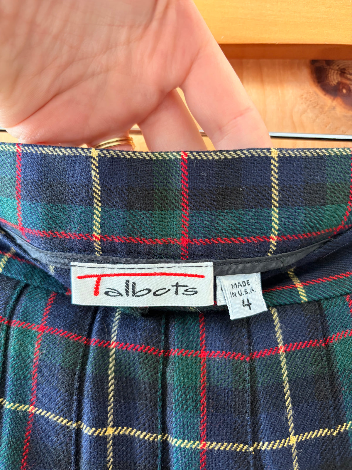 Vtg Plaid Pleated Skirt : 4