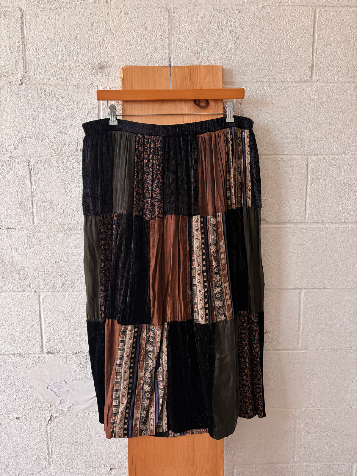 Velvet Patchwork Skirt : 40”W