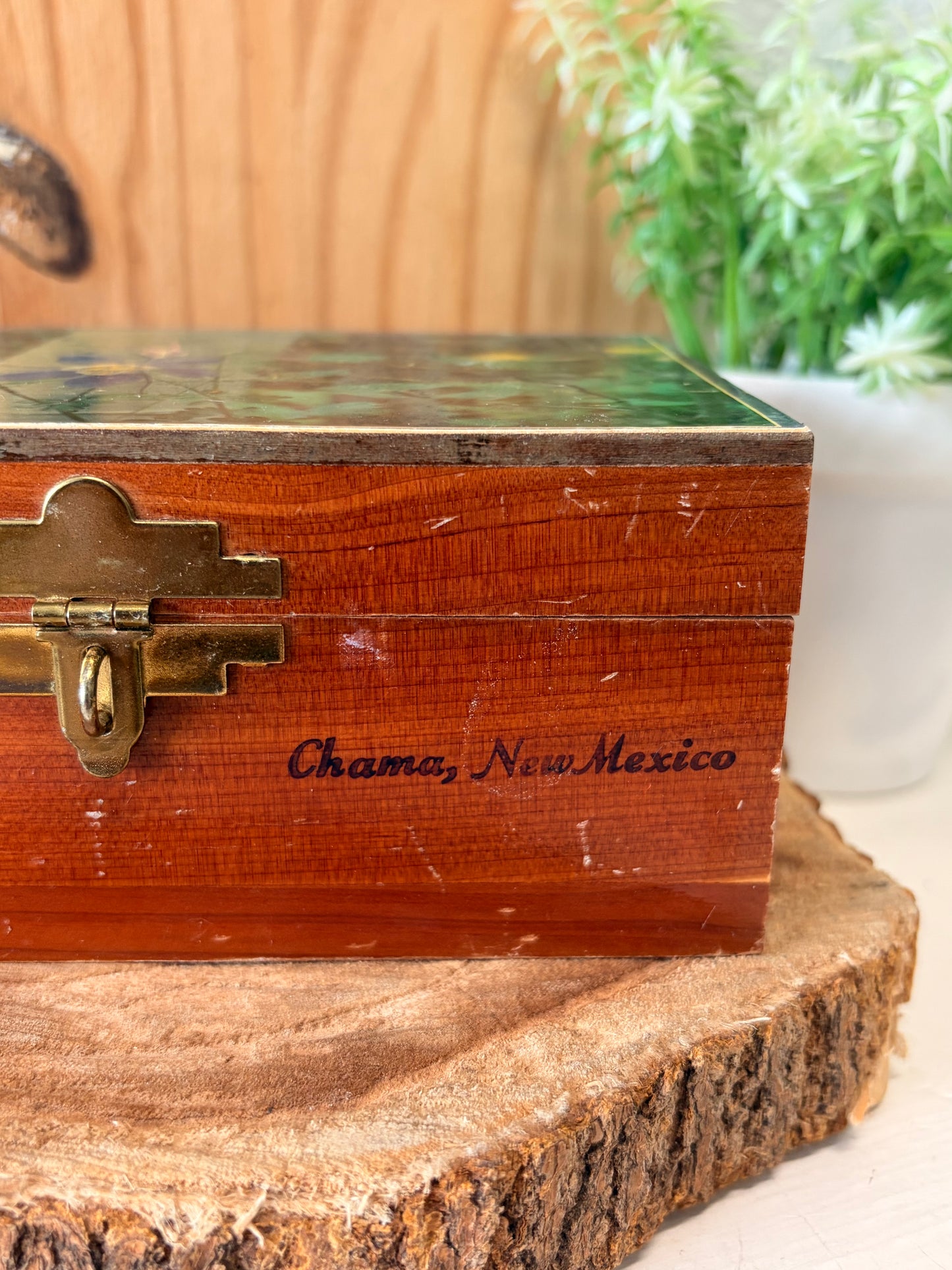 Vtg Wooden New Mexico Keepsake Box