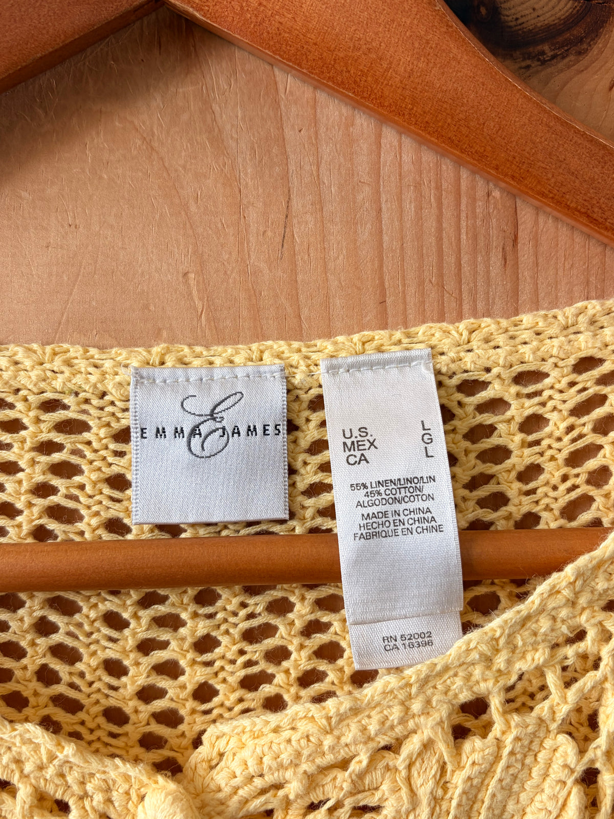 Knit Yellow Cardigan : L