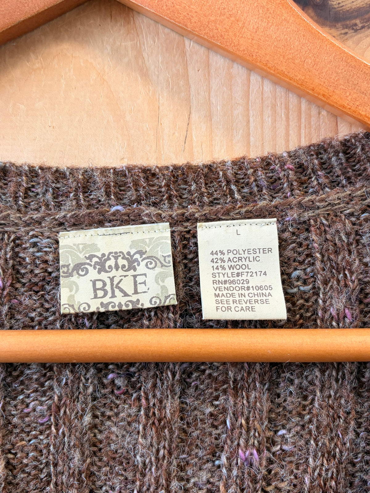 Brown Babydoll Bow Sweater : L