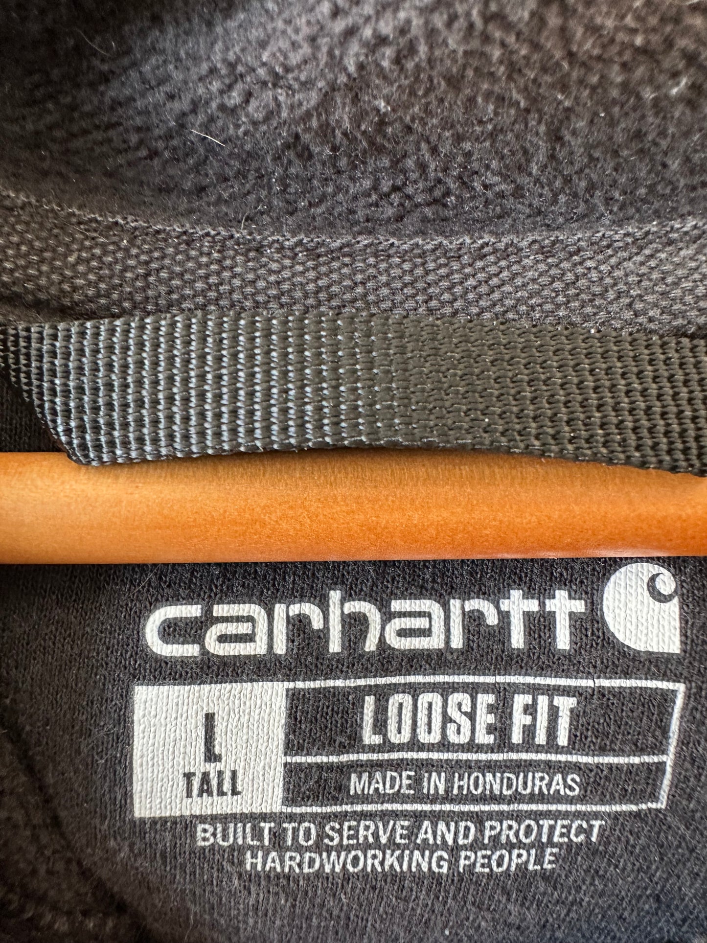 Faded Black Carhartt Hoodie : L