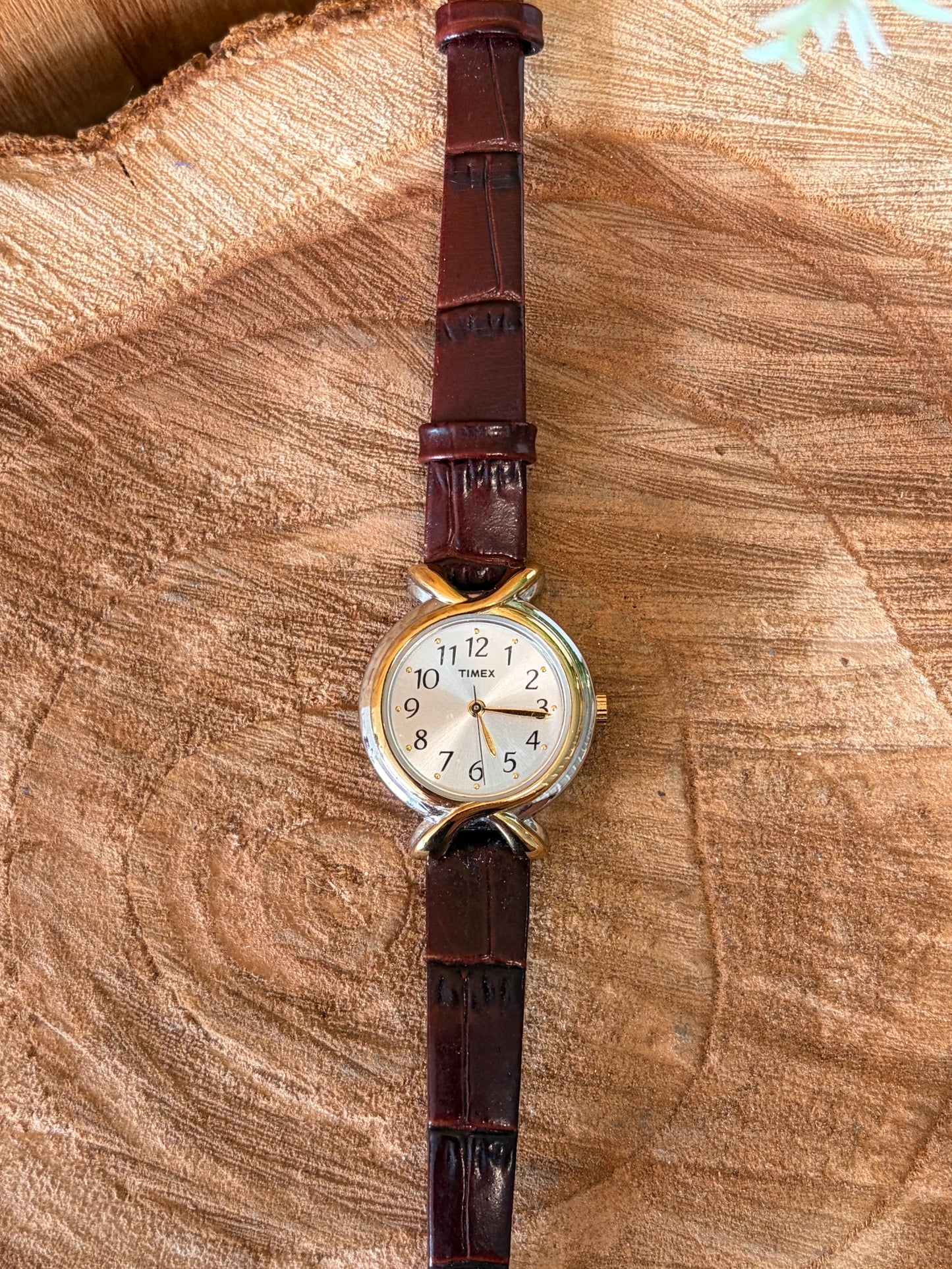 Brown Leather Timex Watch (Untested - As Is)