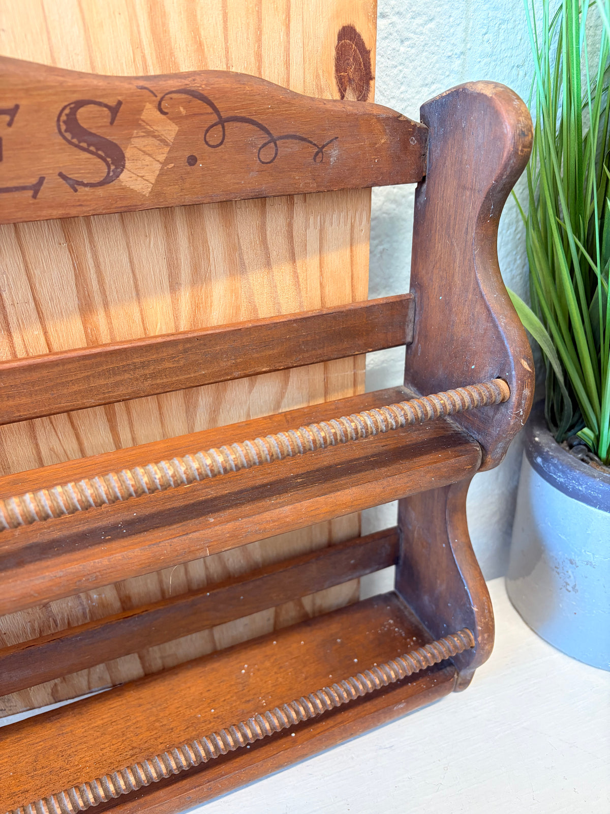 Vtg Two Tier Wooden Spice Rack (Local Pick Up Only)