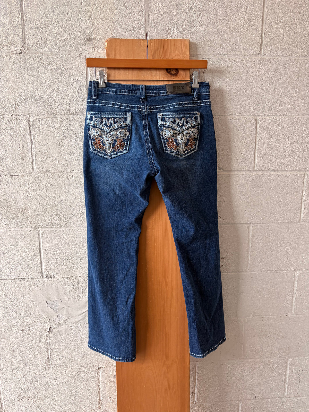 Embellished Dark Wash Sky Jeans : 13/14