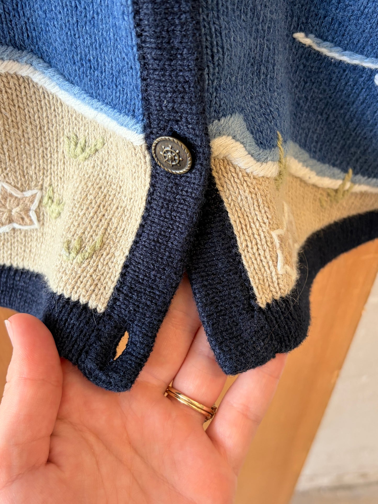 Hand Embroidered Nautical Cardigan : L