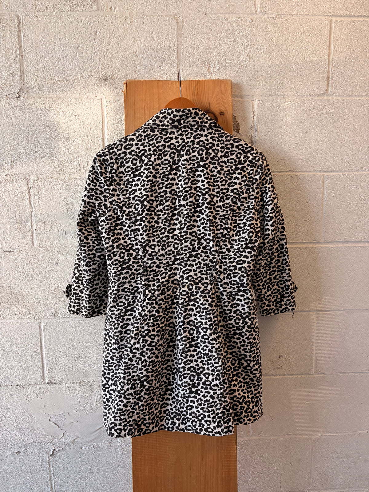 Black & White Animal Print Coat : M (As Is)