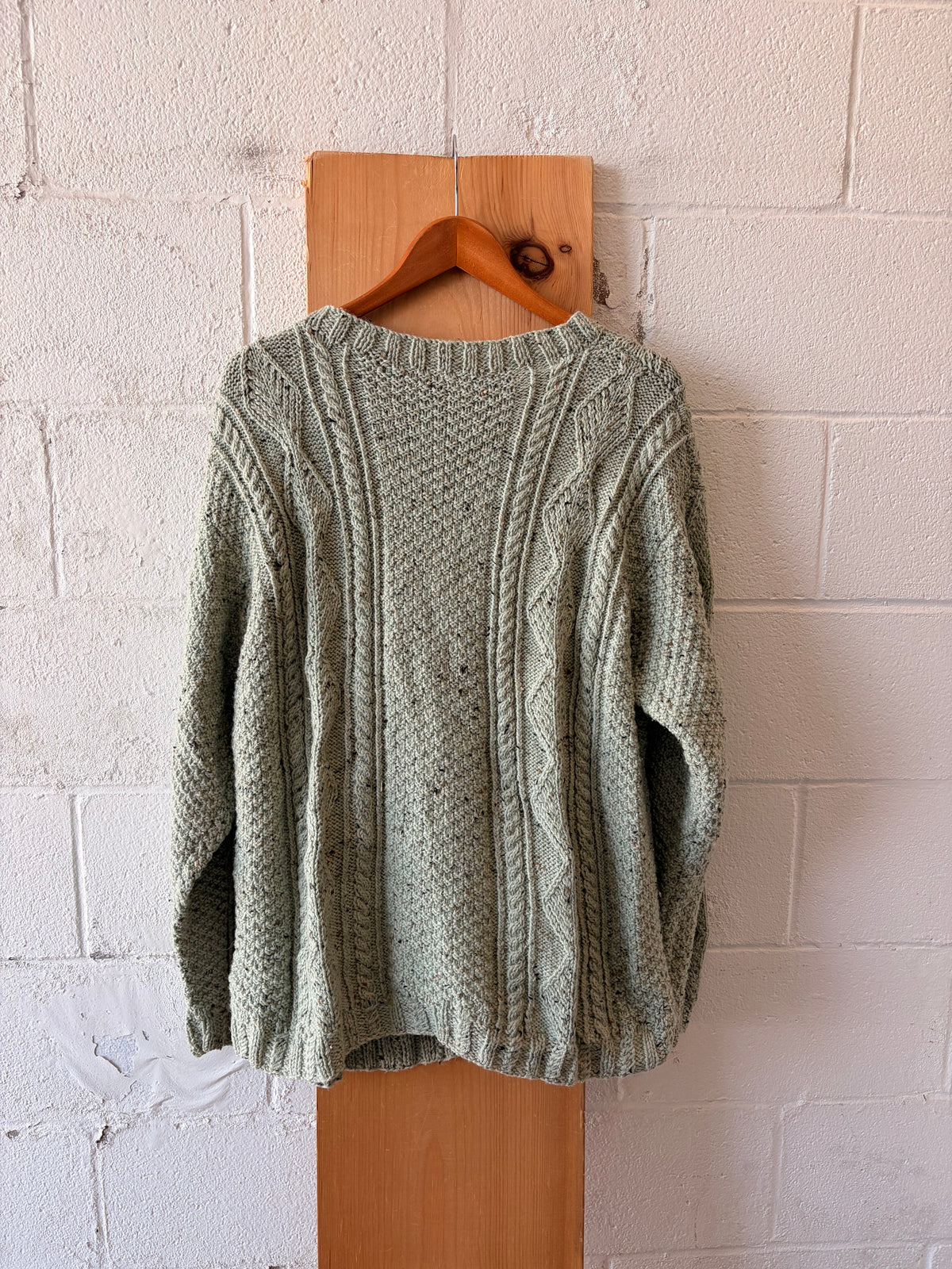 Sage Green Cable Knit Cardigan : L/XL