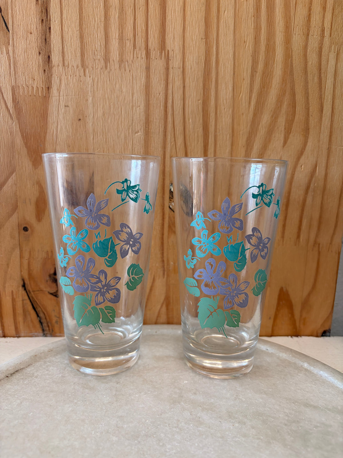 Set of 6 Floral Glasses (Local Pick Up Only)
