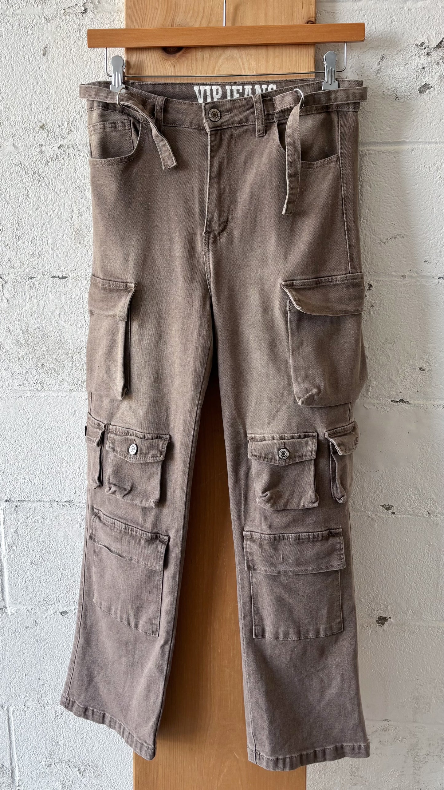 Brown Cargo Jeans : 34” W