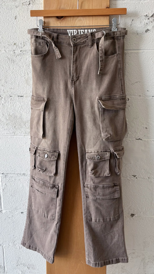 Brown Cargo Jeans : 34” W