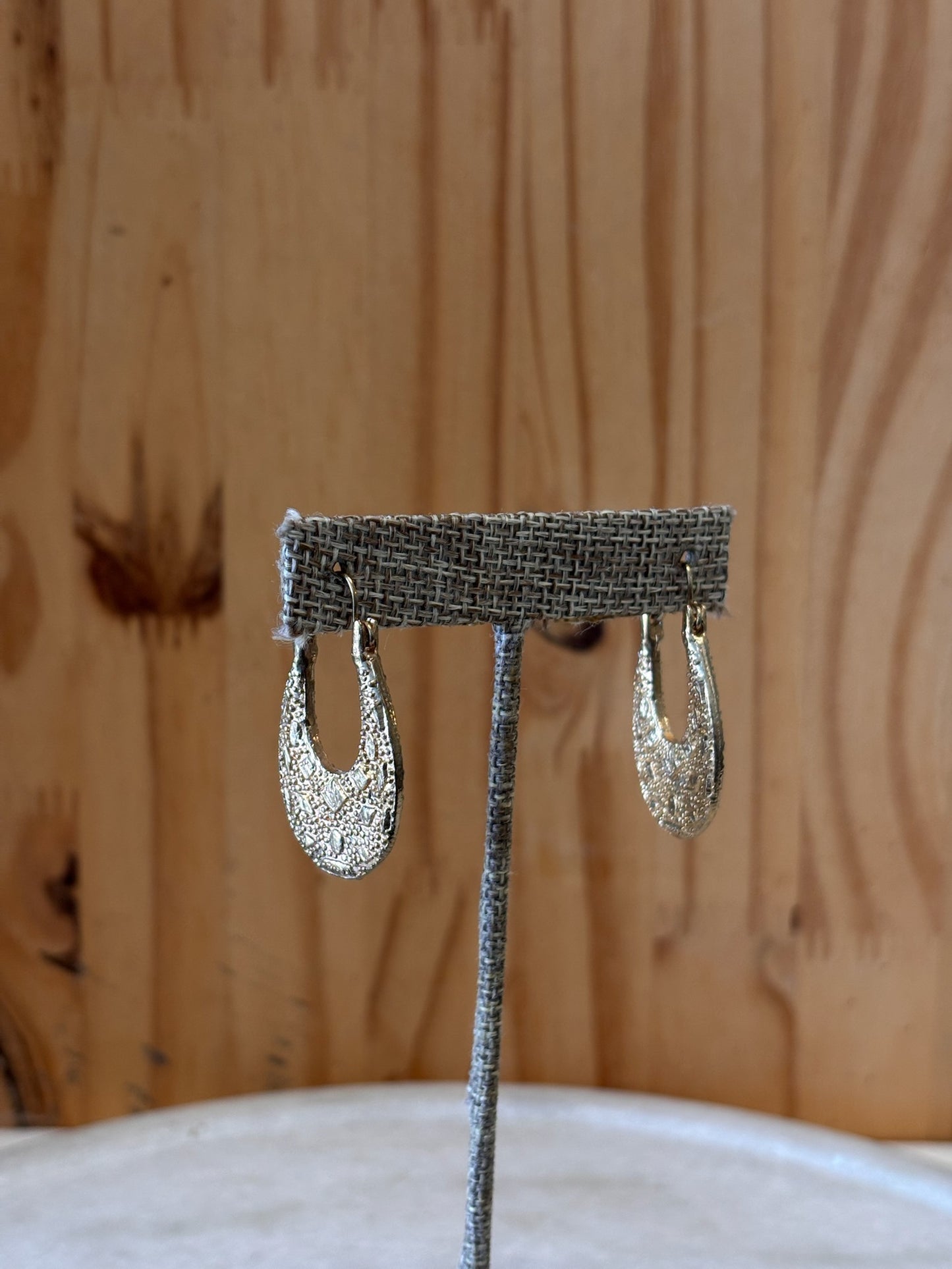 Gold Tone Textured Earrings
