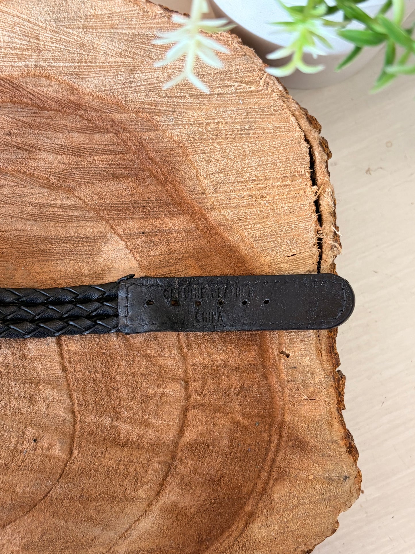 Braided Black Leather Watch (Untested)