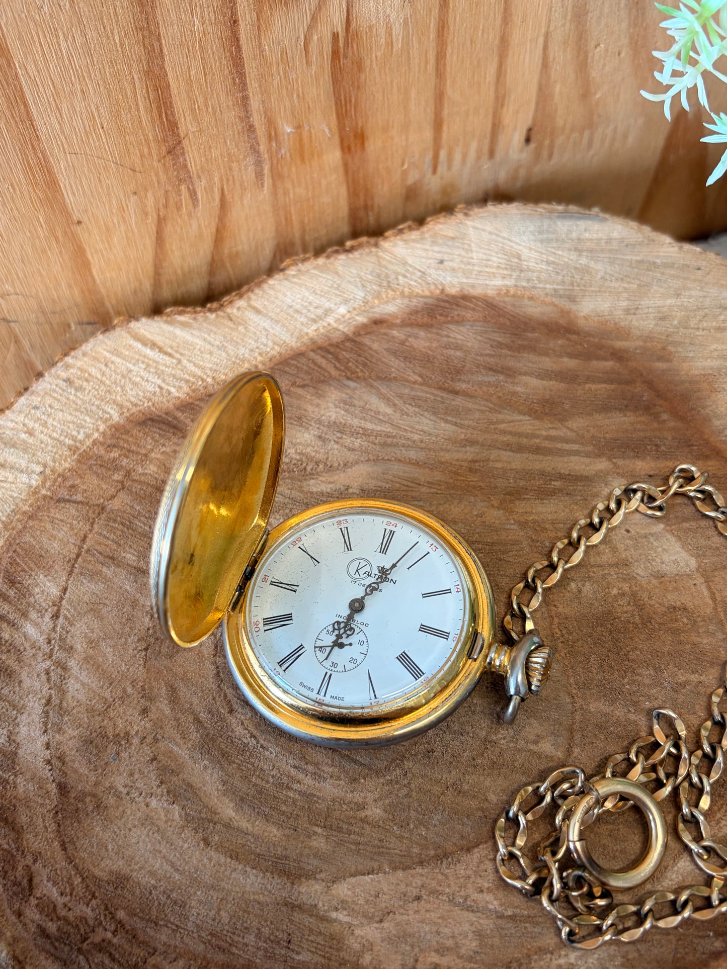 Vtg Kaltron Pocket Watch (Untested)