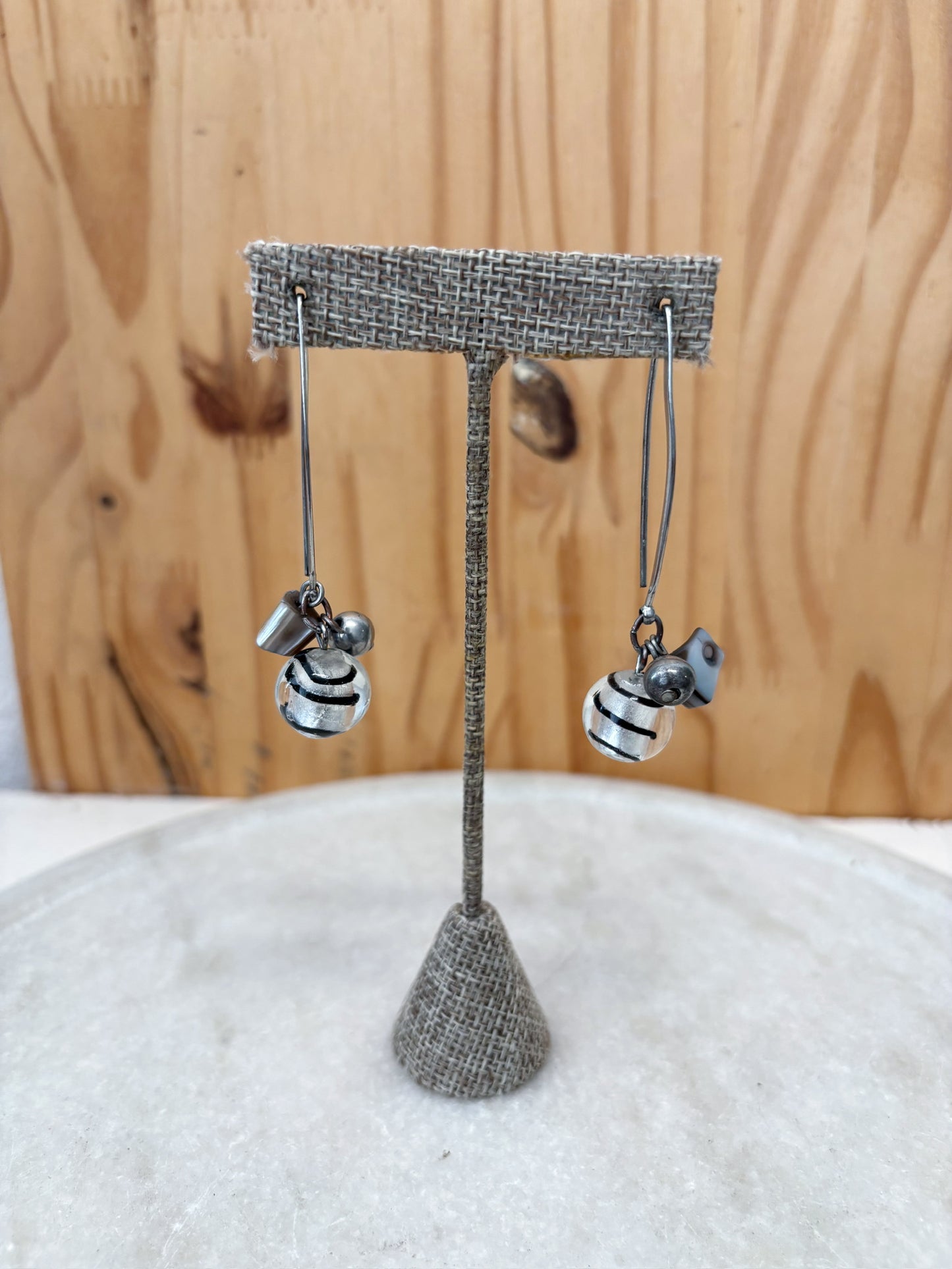 Black and White Earrings