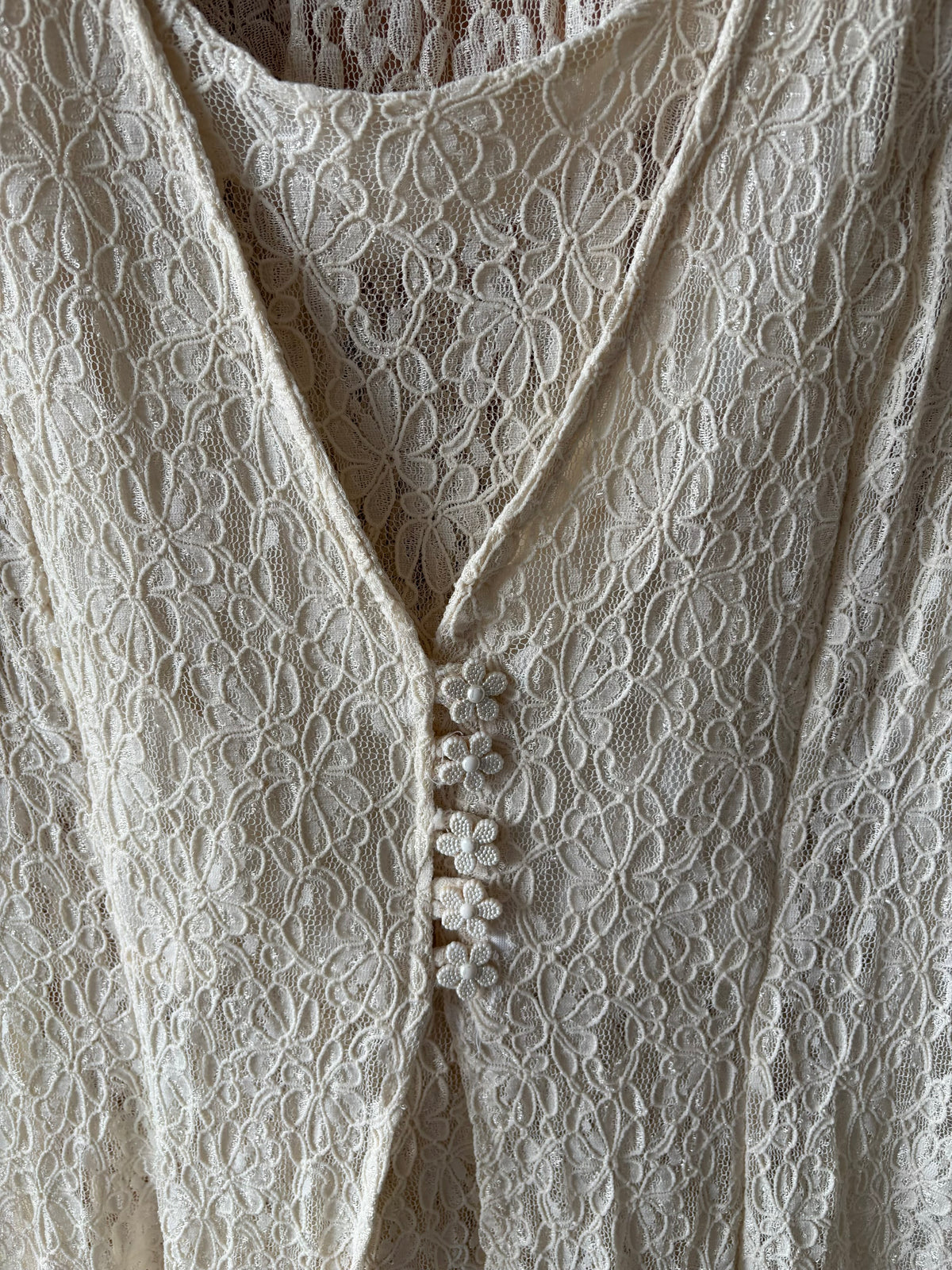 Vtg Ivory Lace Dress : ~L
