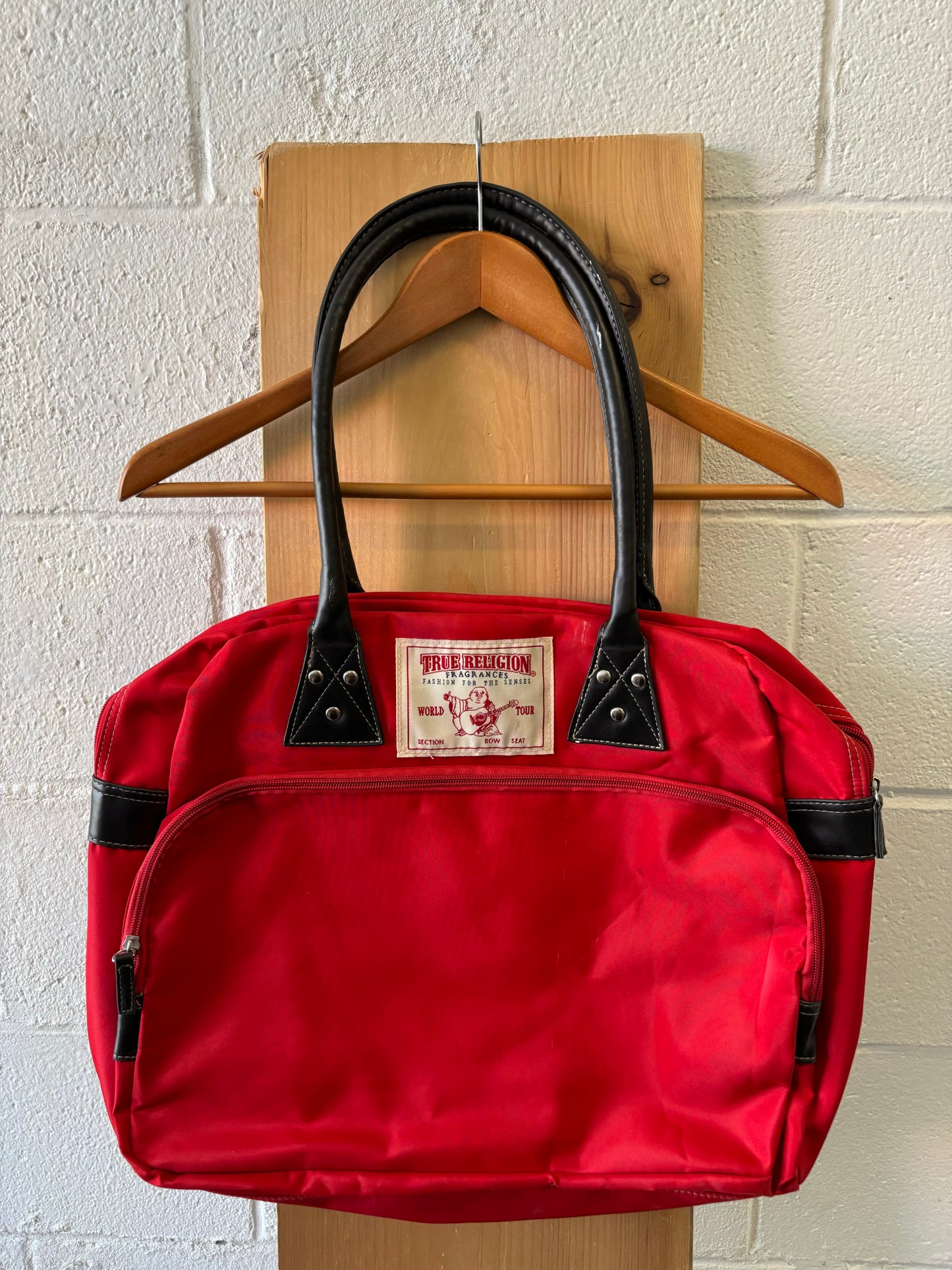 True Religion Red Travel Bag