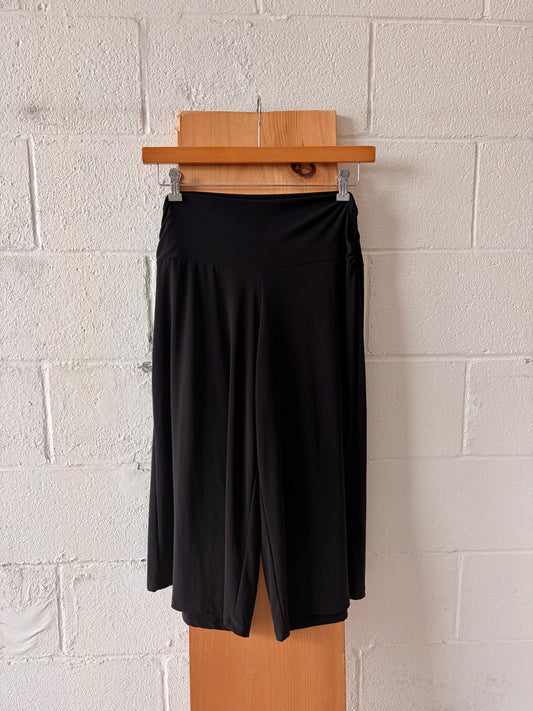 Cropped Black Wide Leg Pants : L
