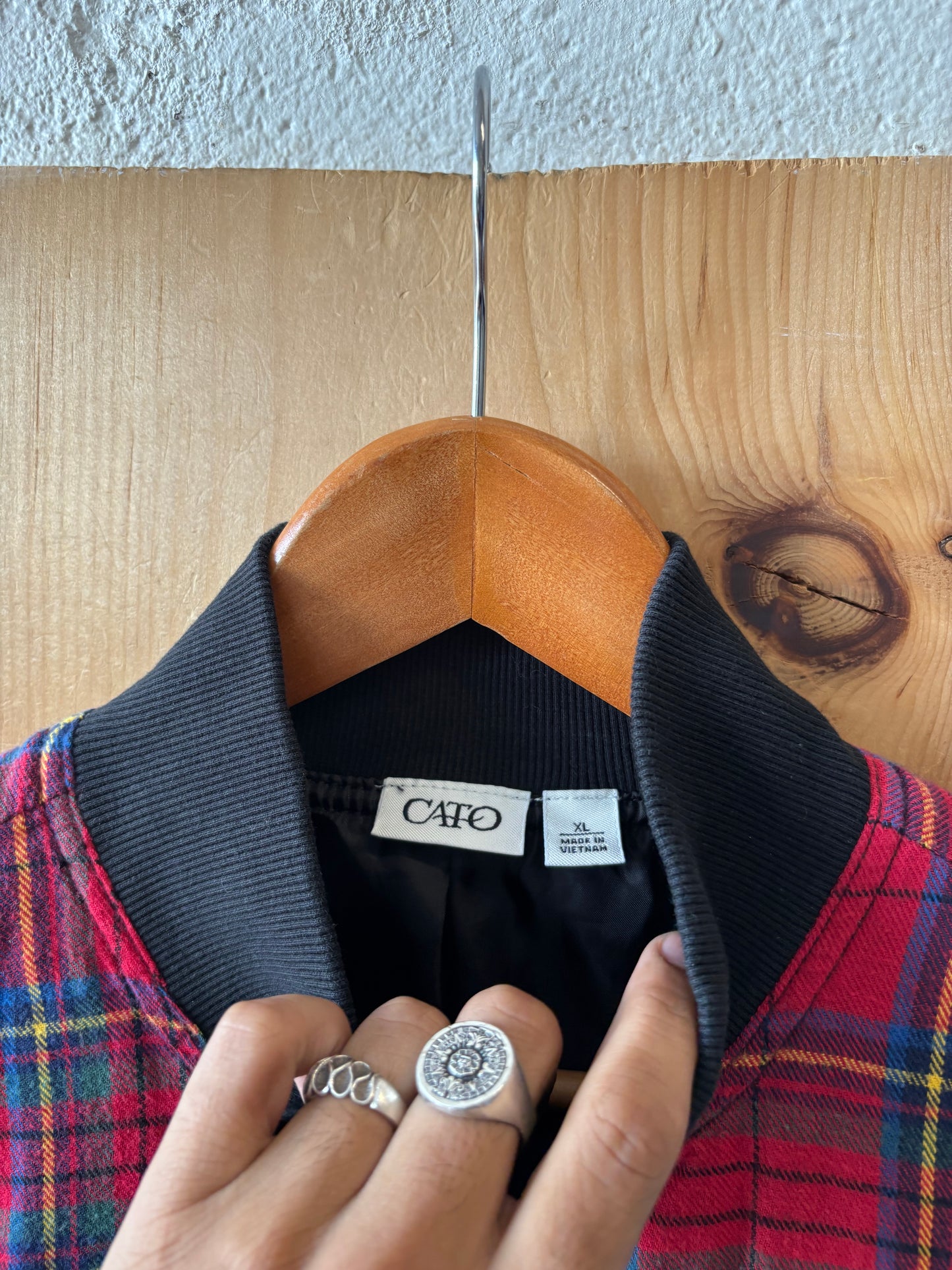Vtg Plaid Zip Up Vest : XL