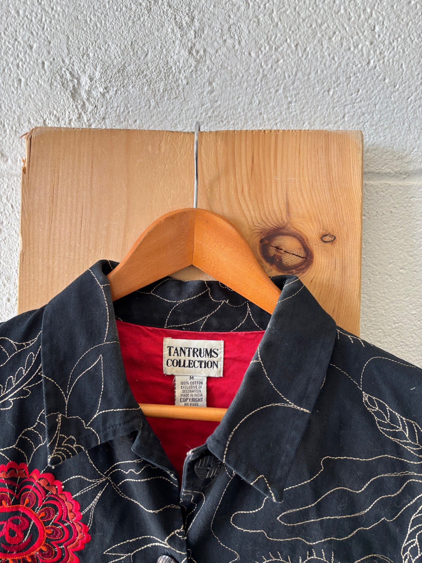 Vtg Embroidered Jacket : M