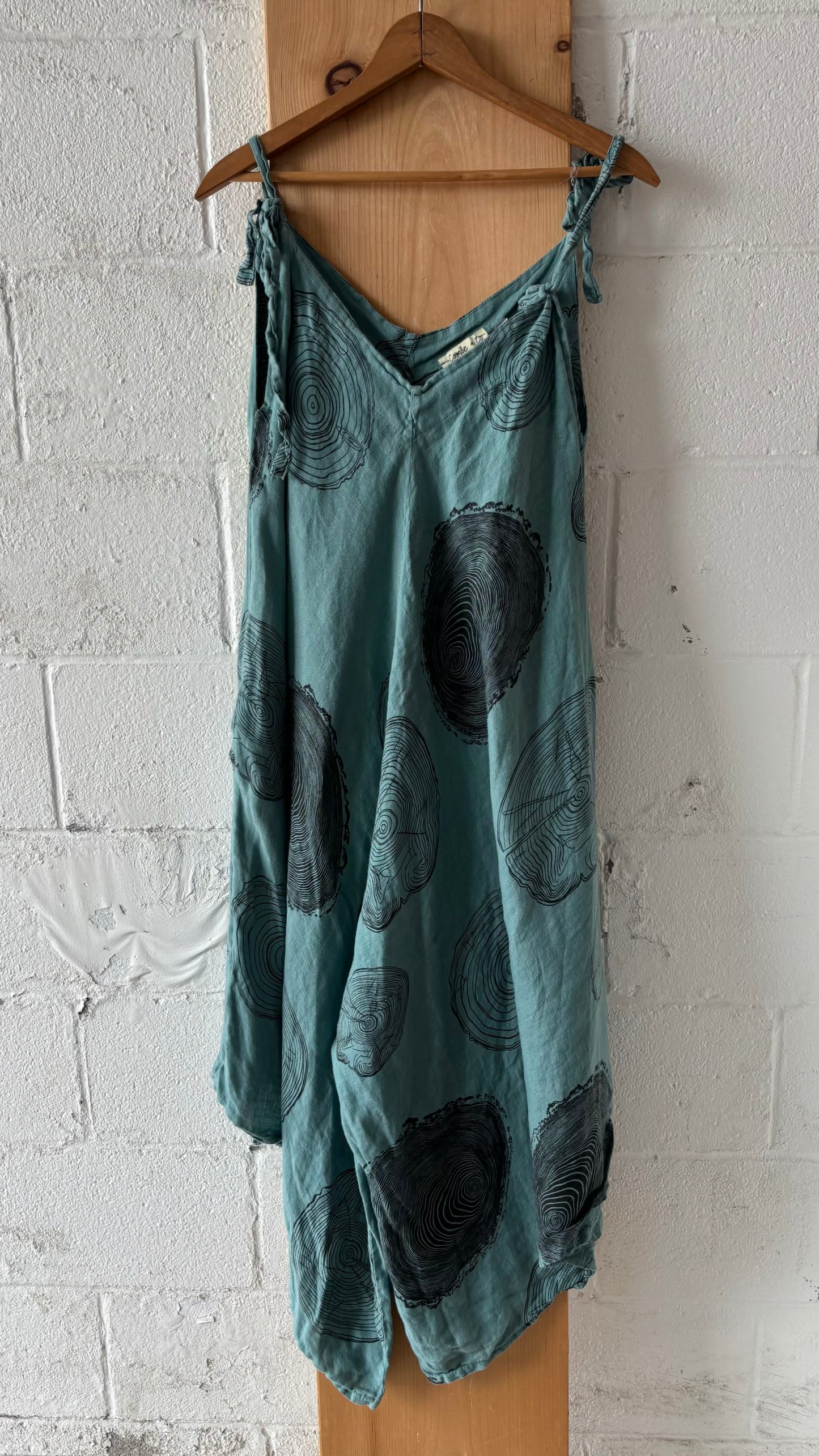 Teal Patterned Romper : XL