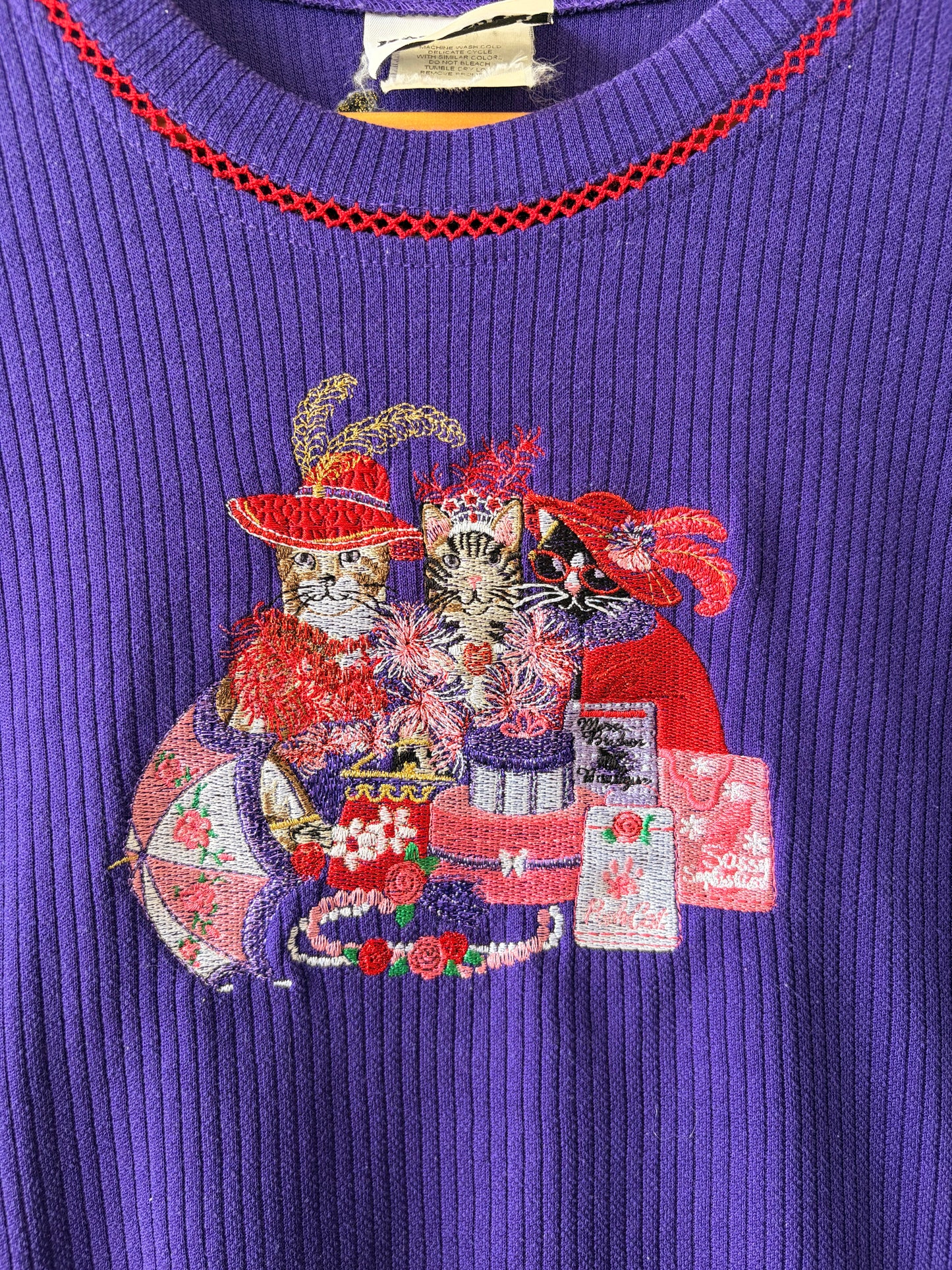Sassy Cat Embroidered Top : L