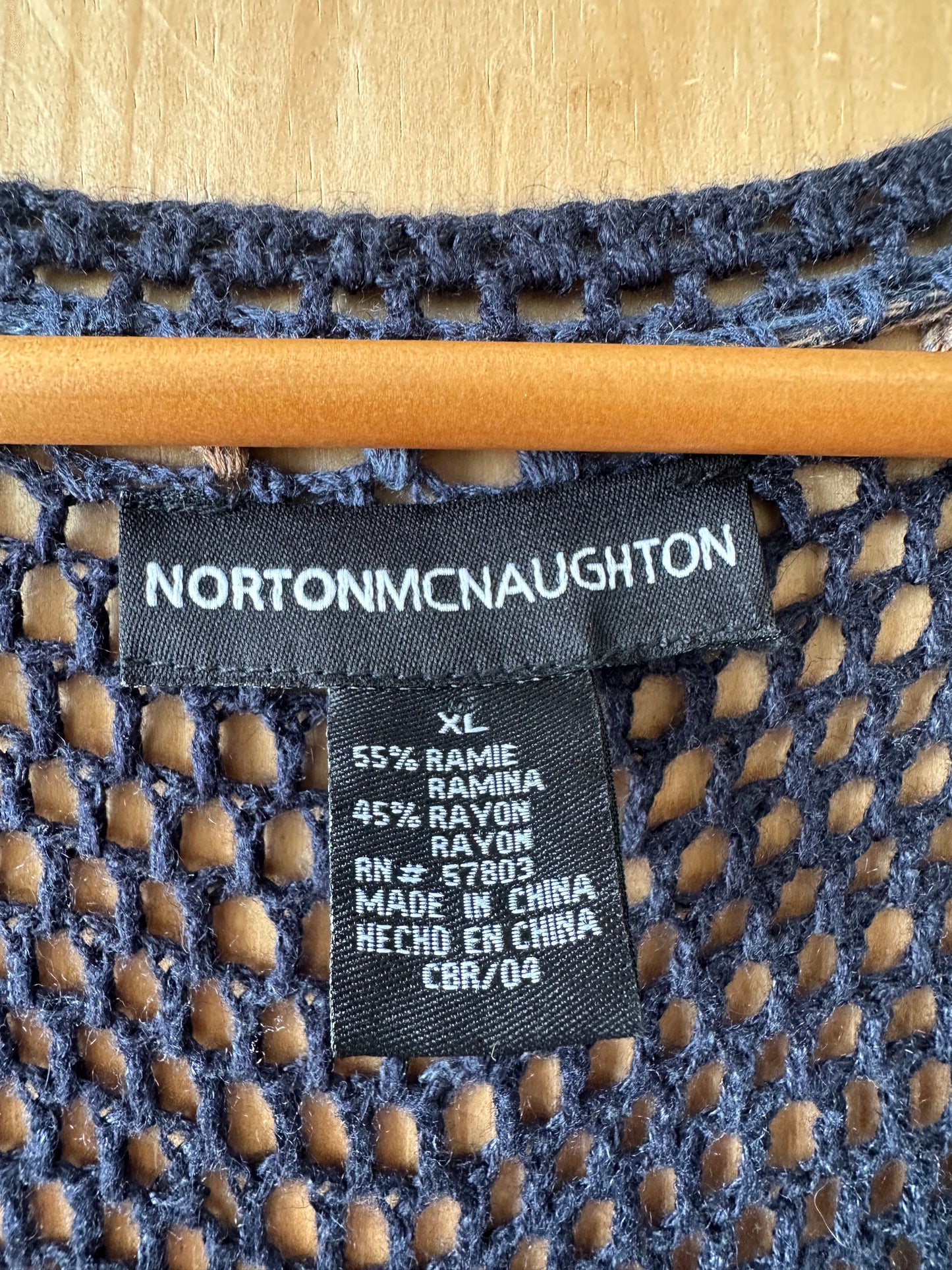 Navy Crochet Cardigan : XL
