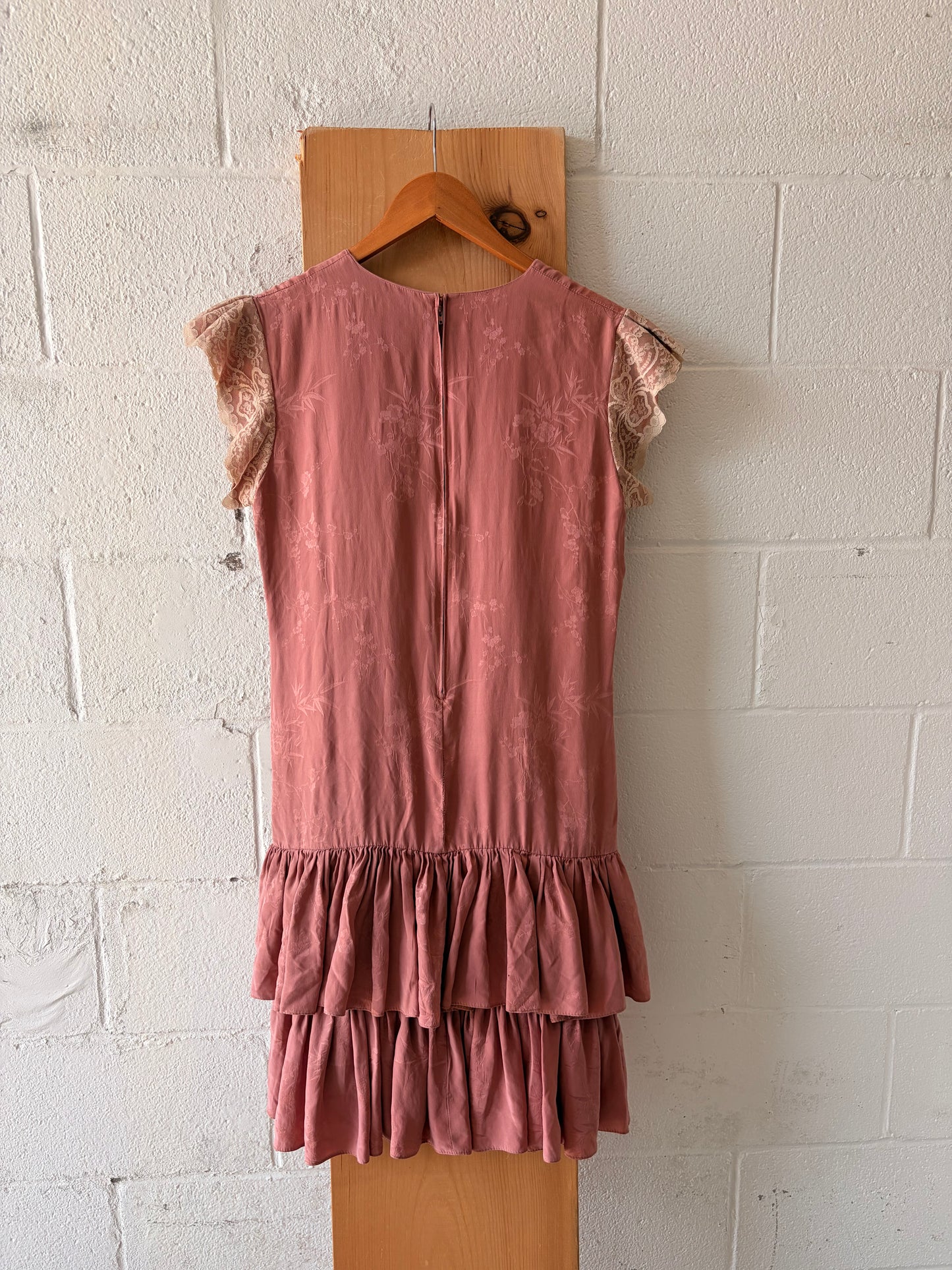 Ruffled Floral Pink Dress : M