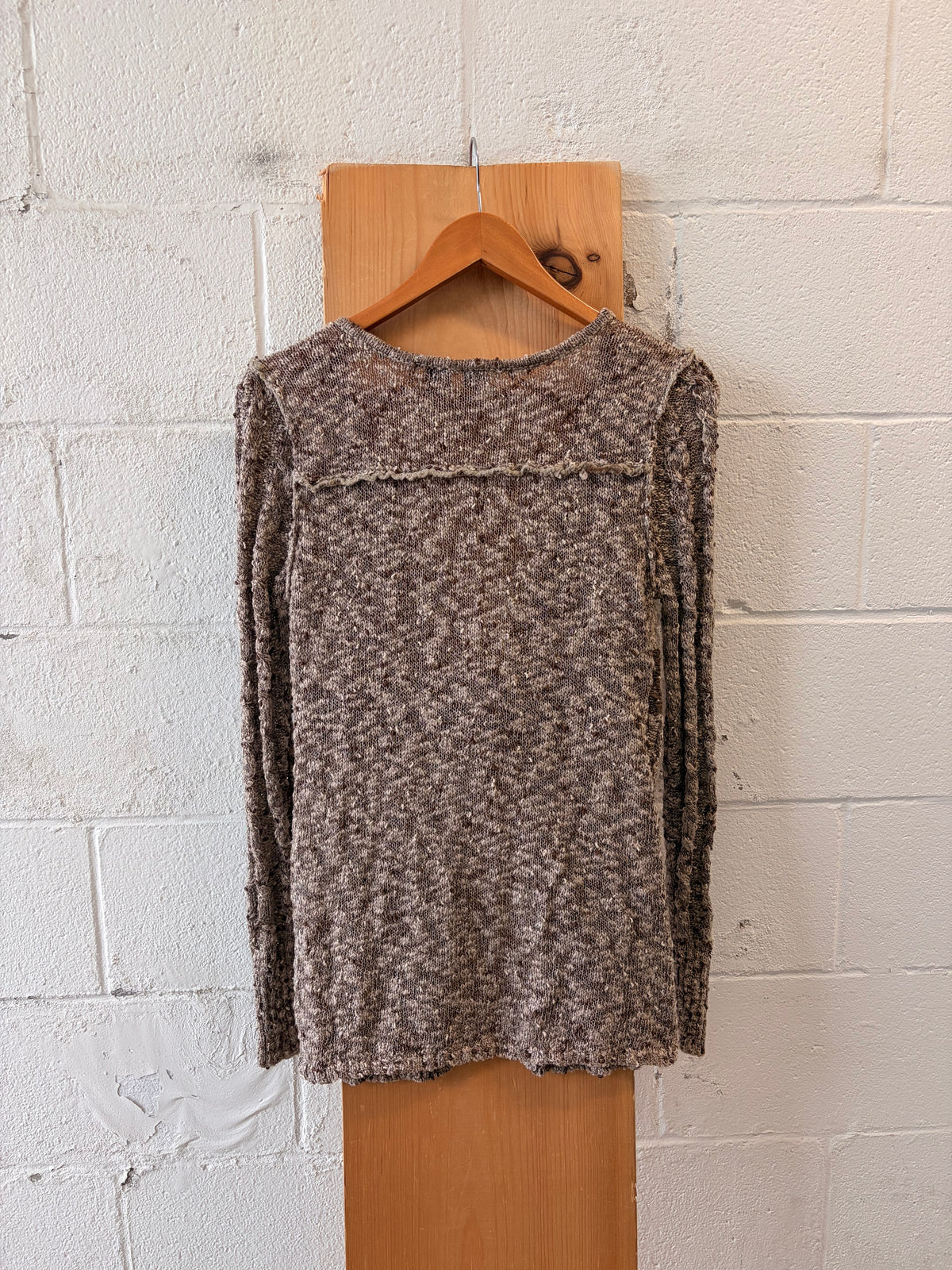 Speckled Brown Knit Cardigan : L