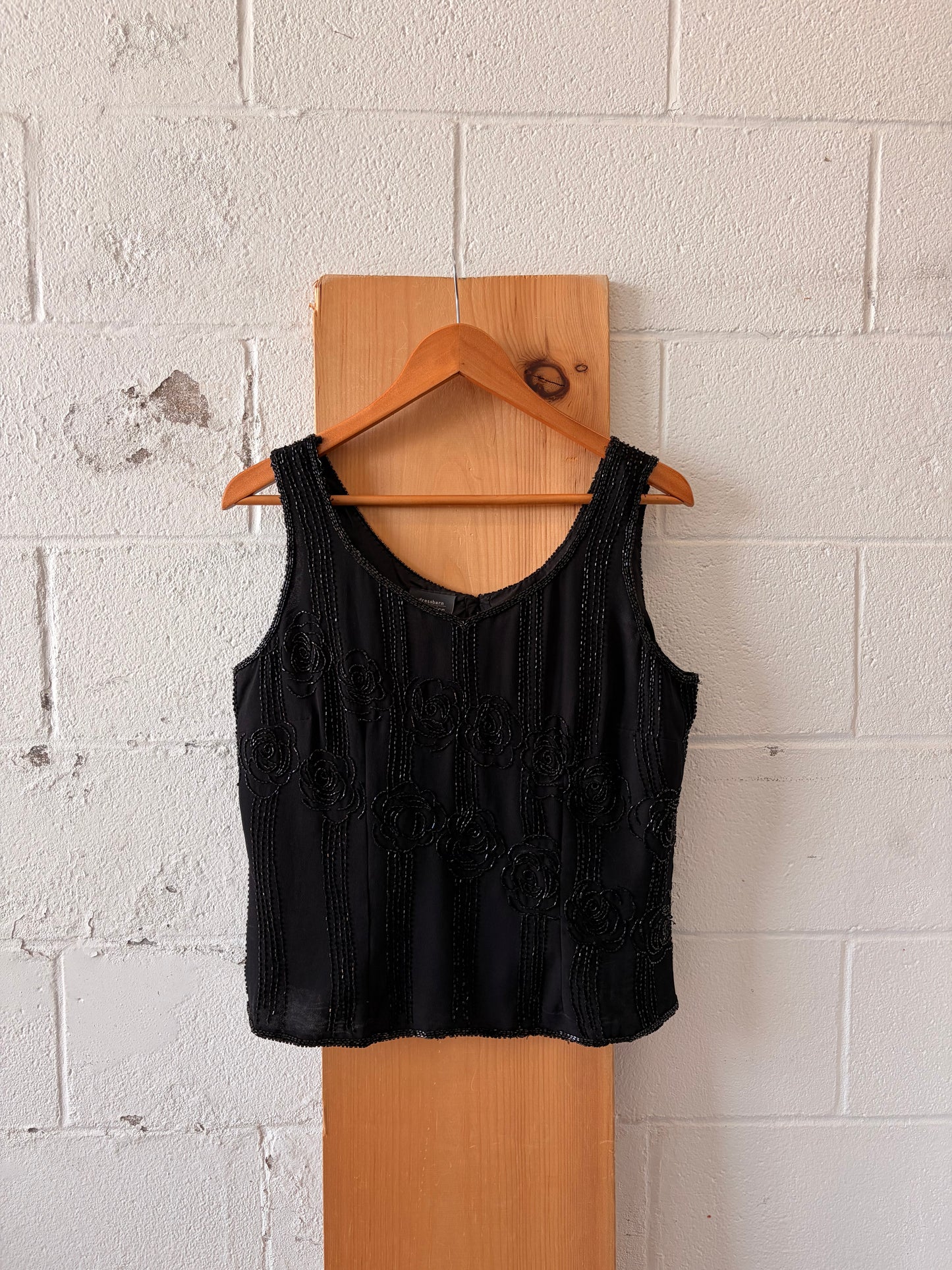 Black Beaded Tank : XL