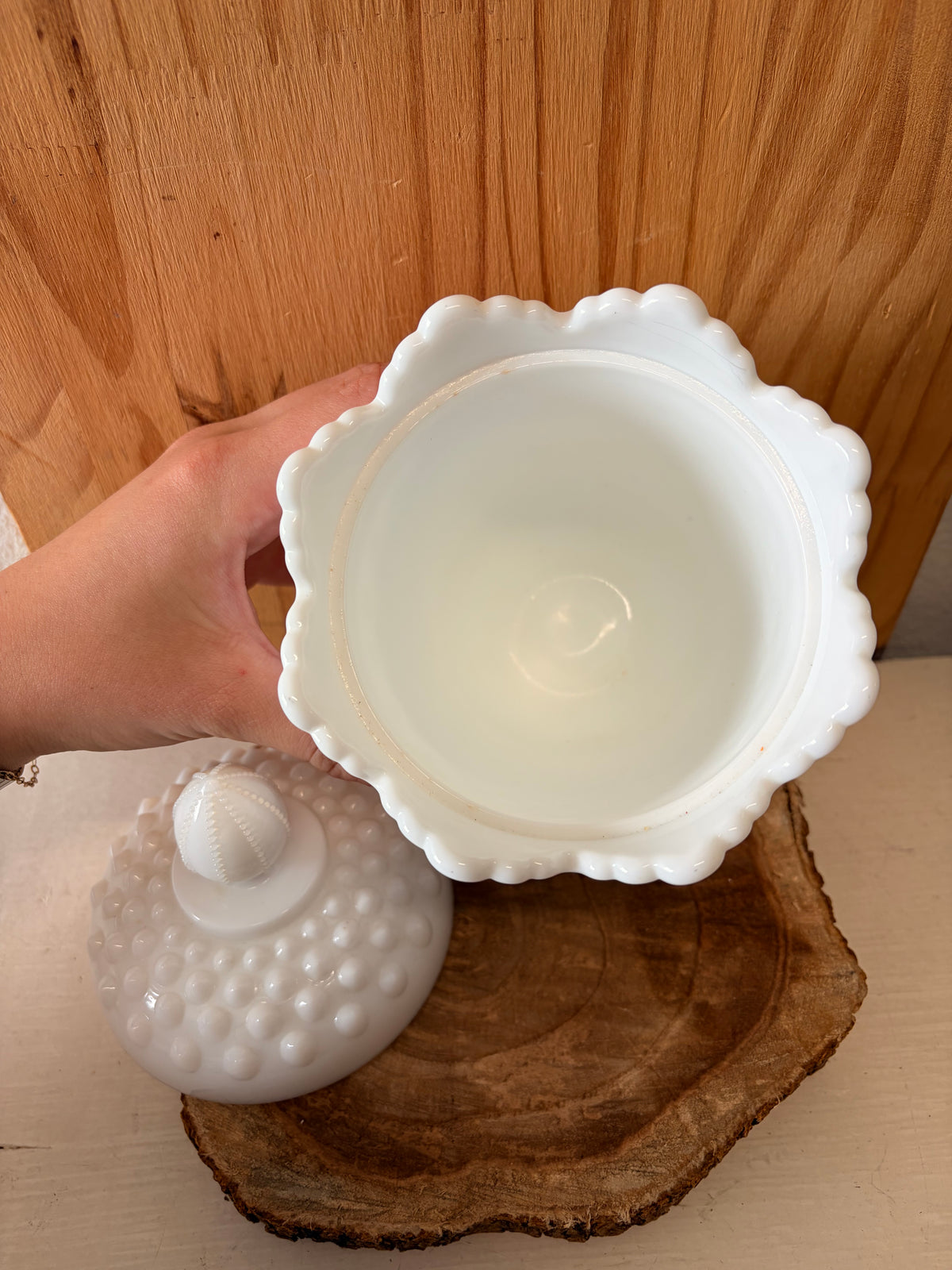 Vtg Fenton Milk Glass Canister (Local Pick Up Only)