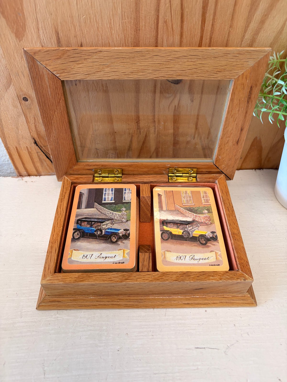 Vtg Pair of Peugeot Cards & Case (Local Pick Up Only)