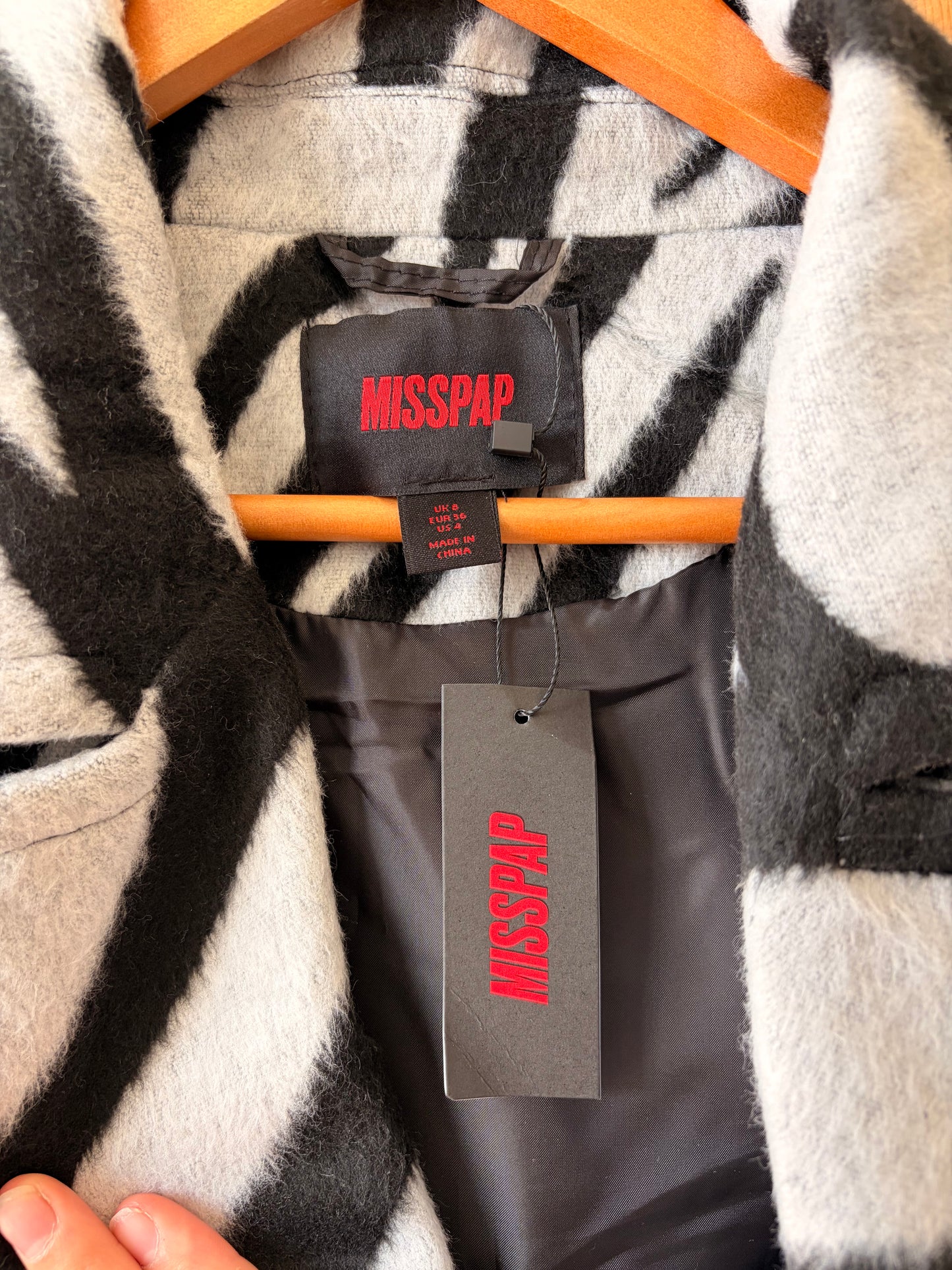 Zebra Print Longline Coat : 4 (Local Pick Up Only)