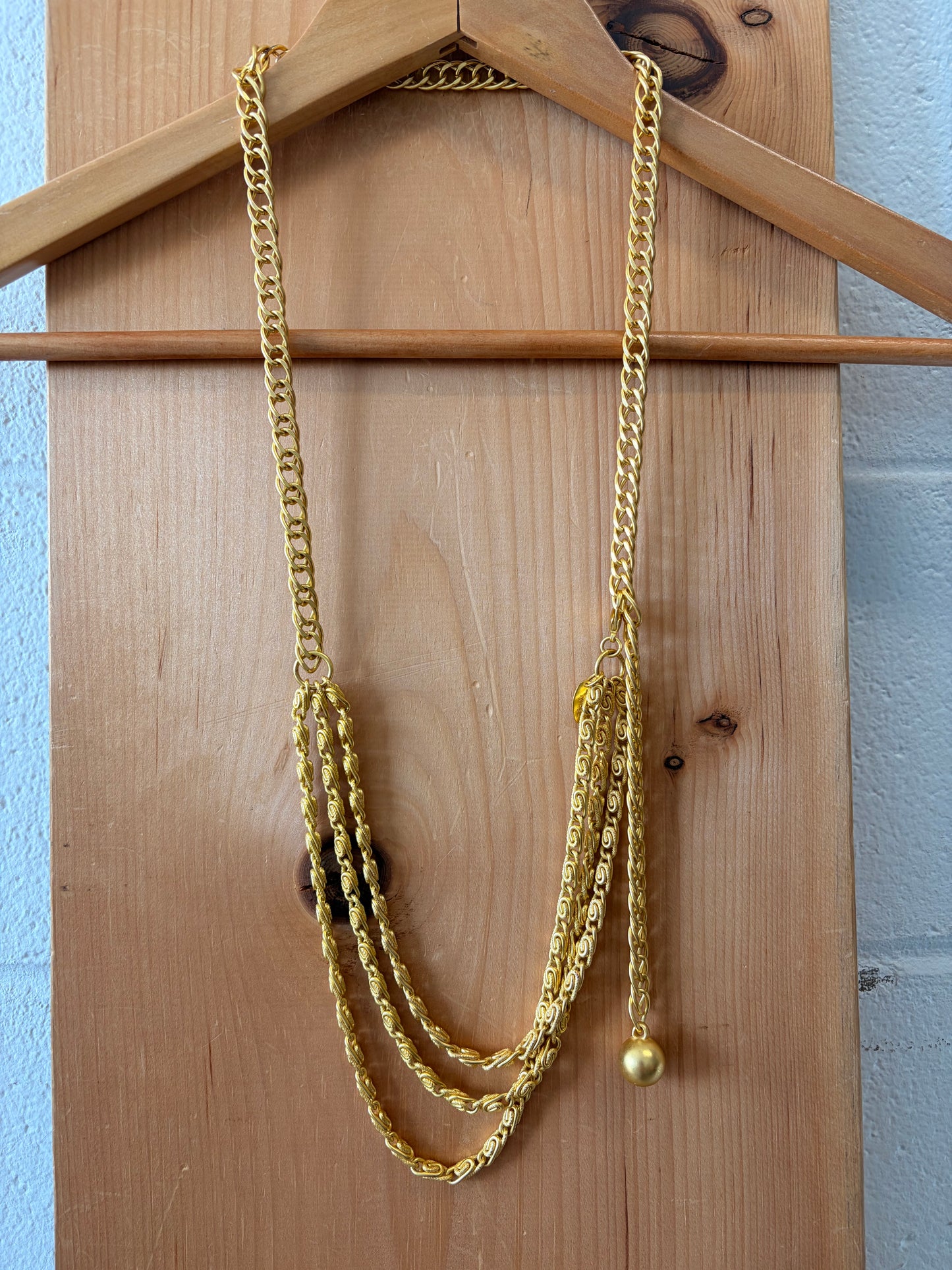 Gold Tone Layered Chain Belt