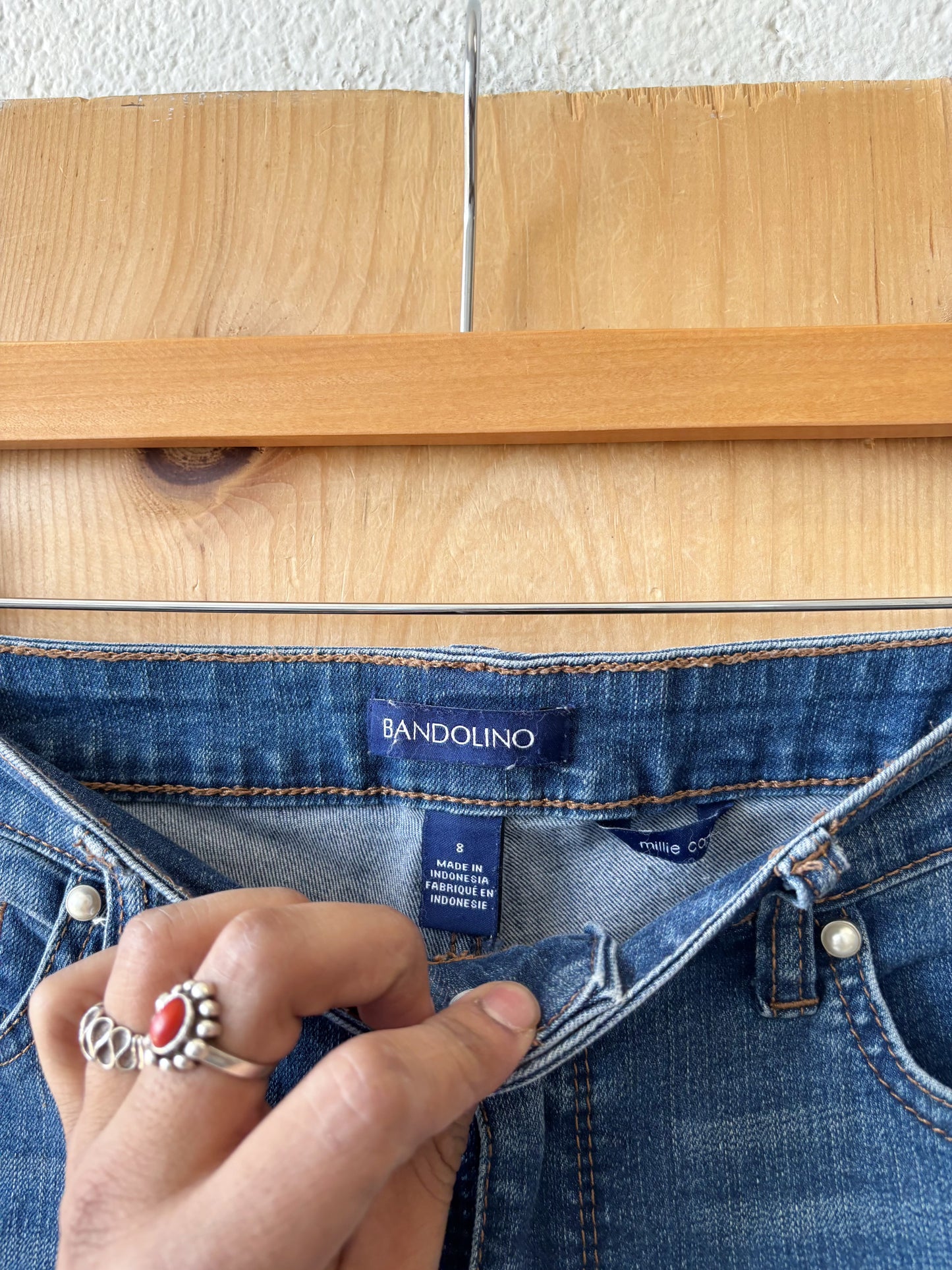 Embroidered Denim Jeans : 34” W