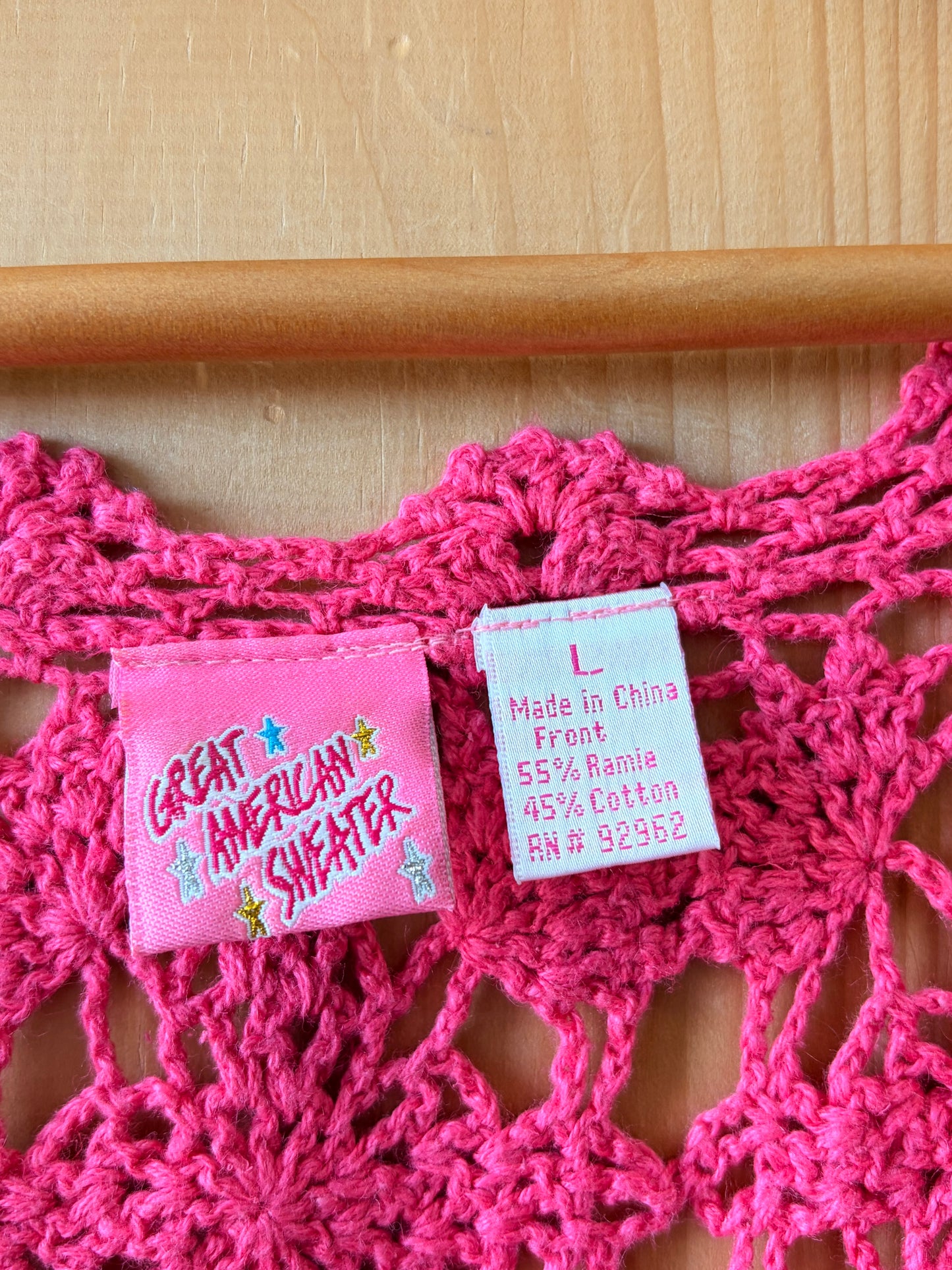 Pink Crochet Top : L
