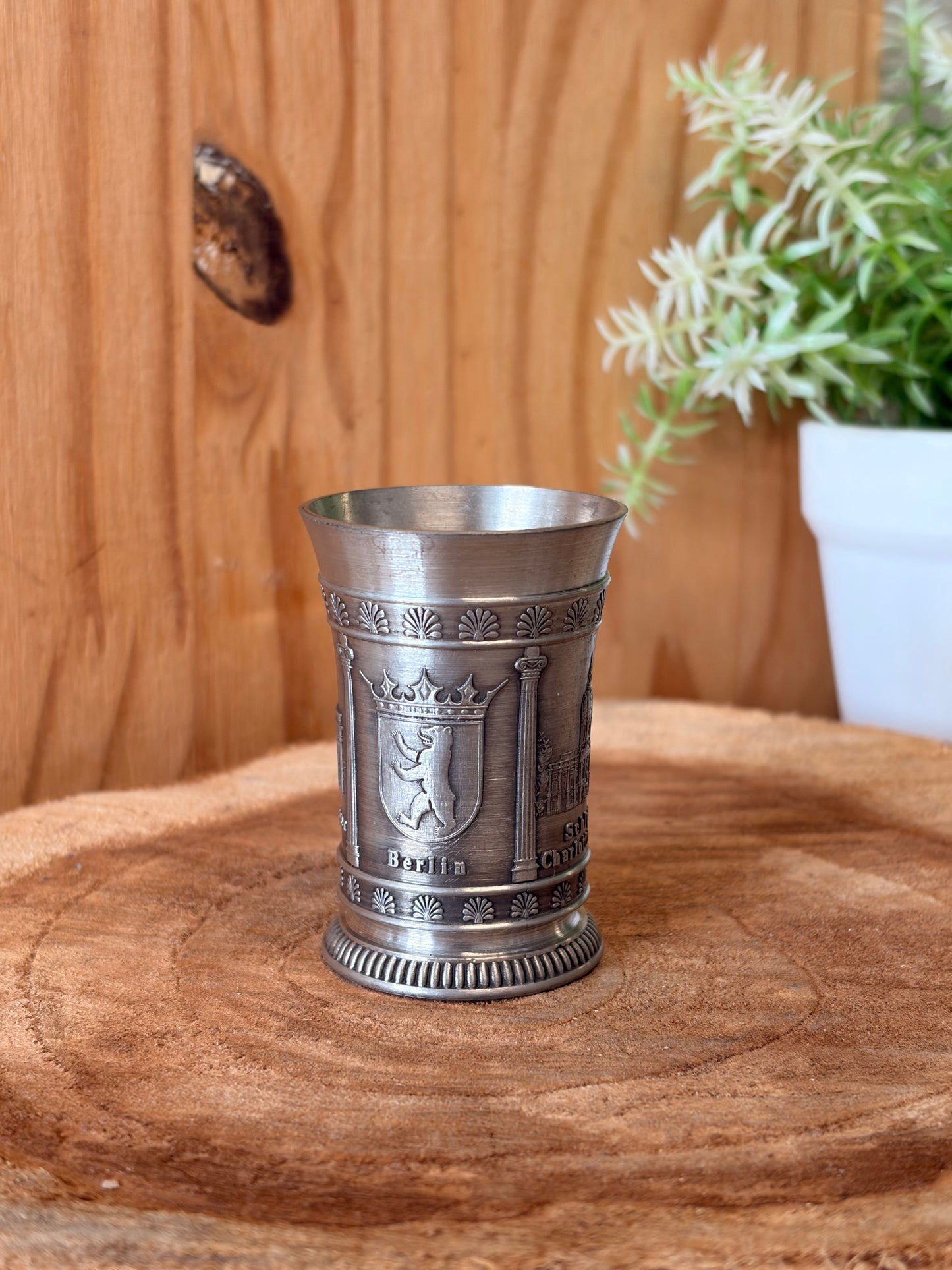 Vtg Metal German Shot Glass