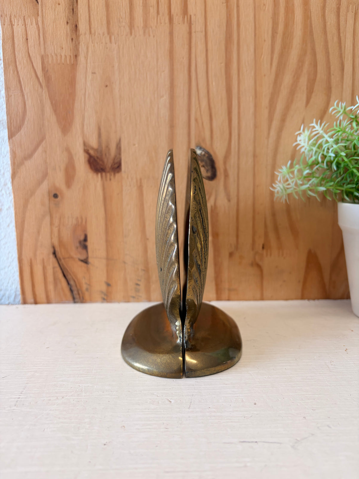 Vtg Brass Shell Bookends (Local Pick Up Only)