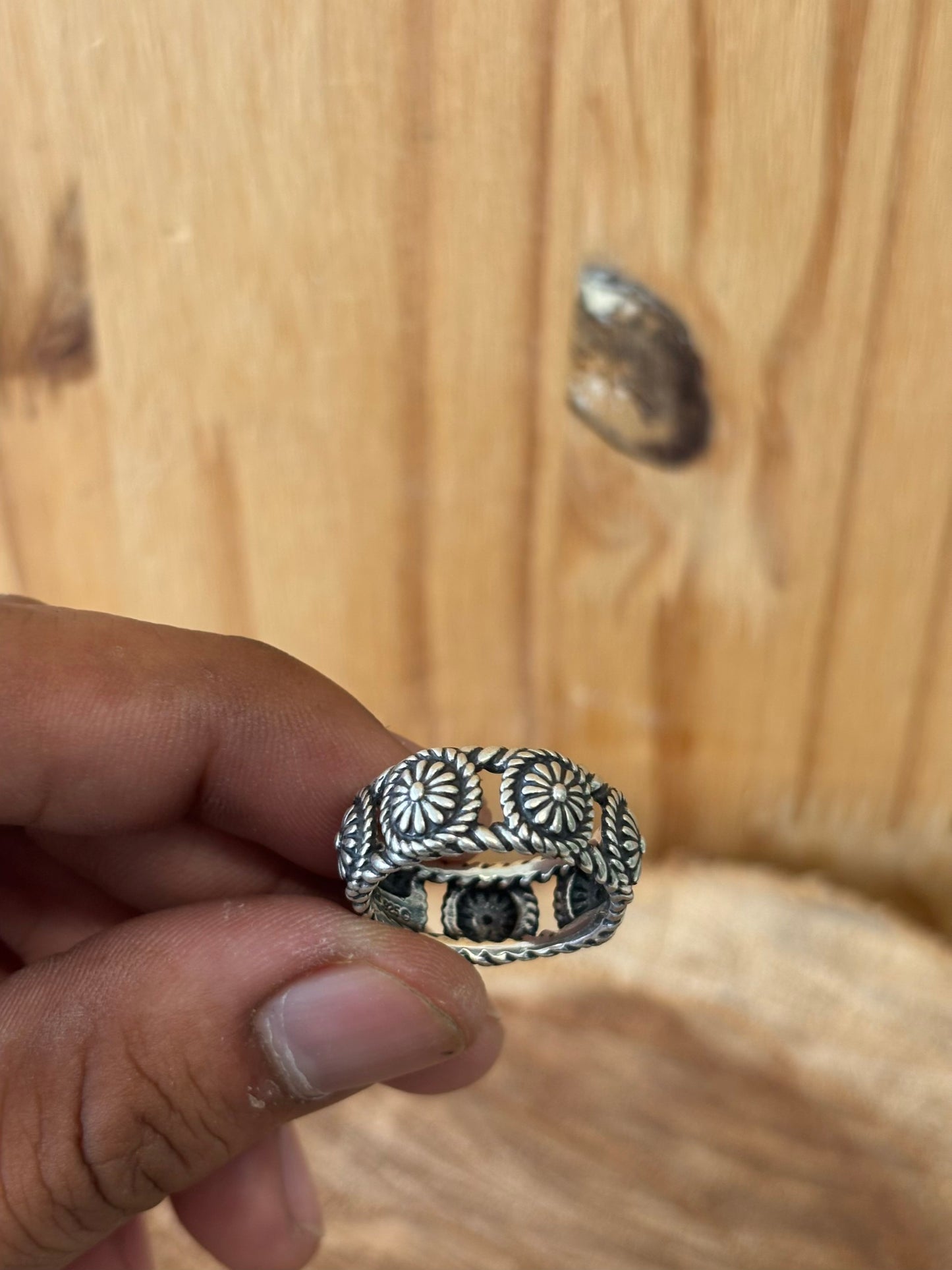 Sterling Silver Flower Ring : 8