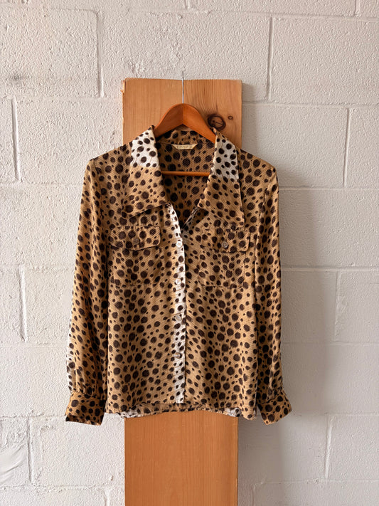 Spotted Button Up Blouse : M/L