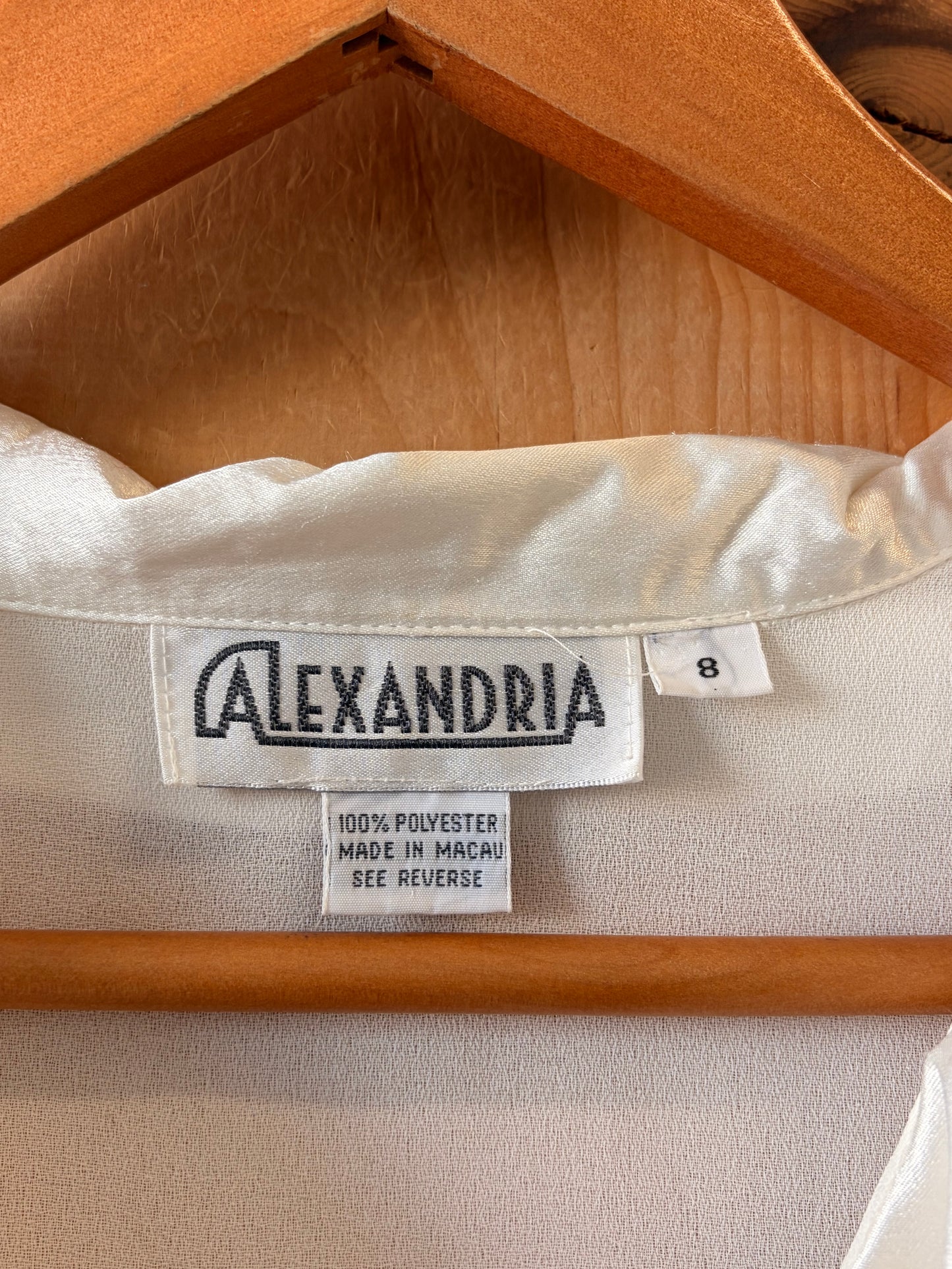 Vtg Ruffled White Blouse : 8