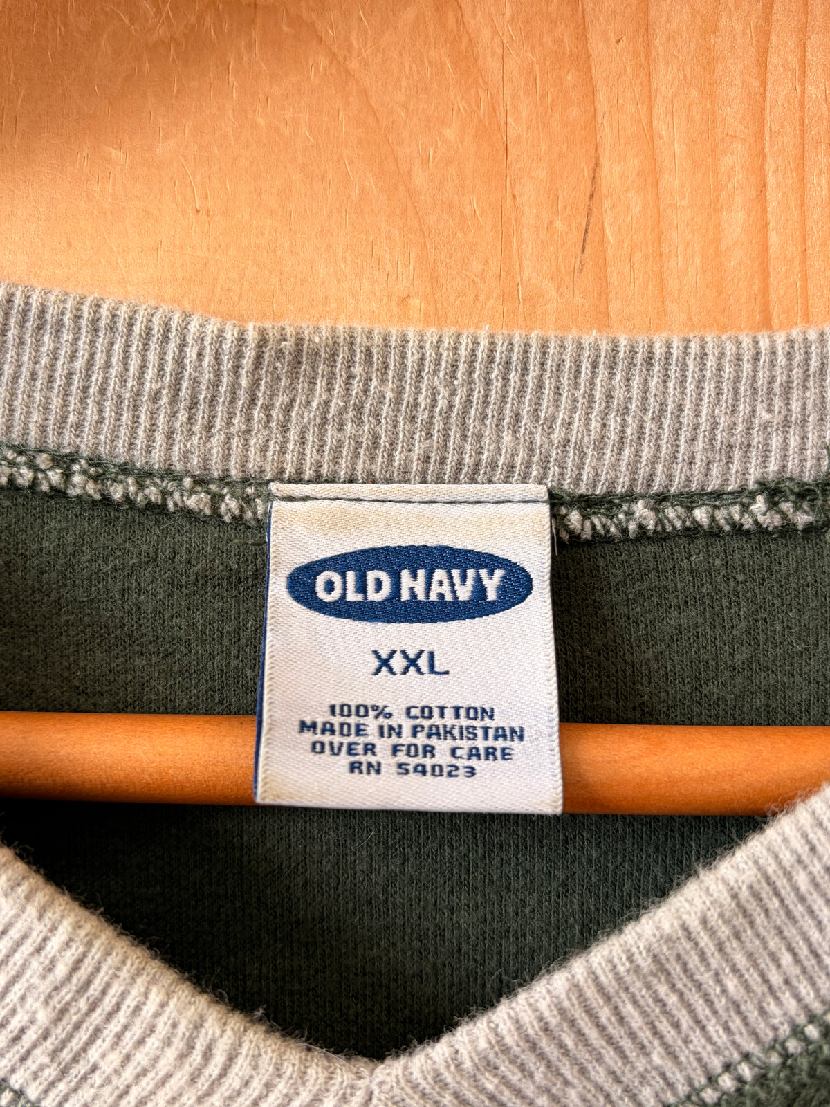 Vtg Old Navy Striped Green Crew : XXL