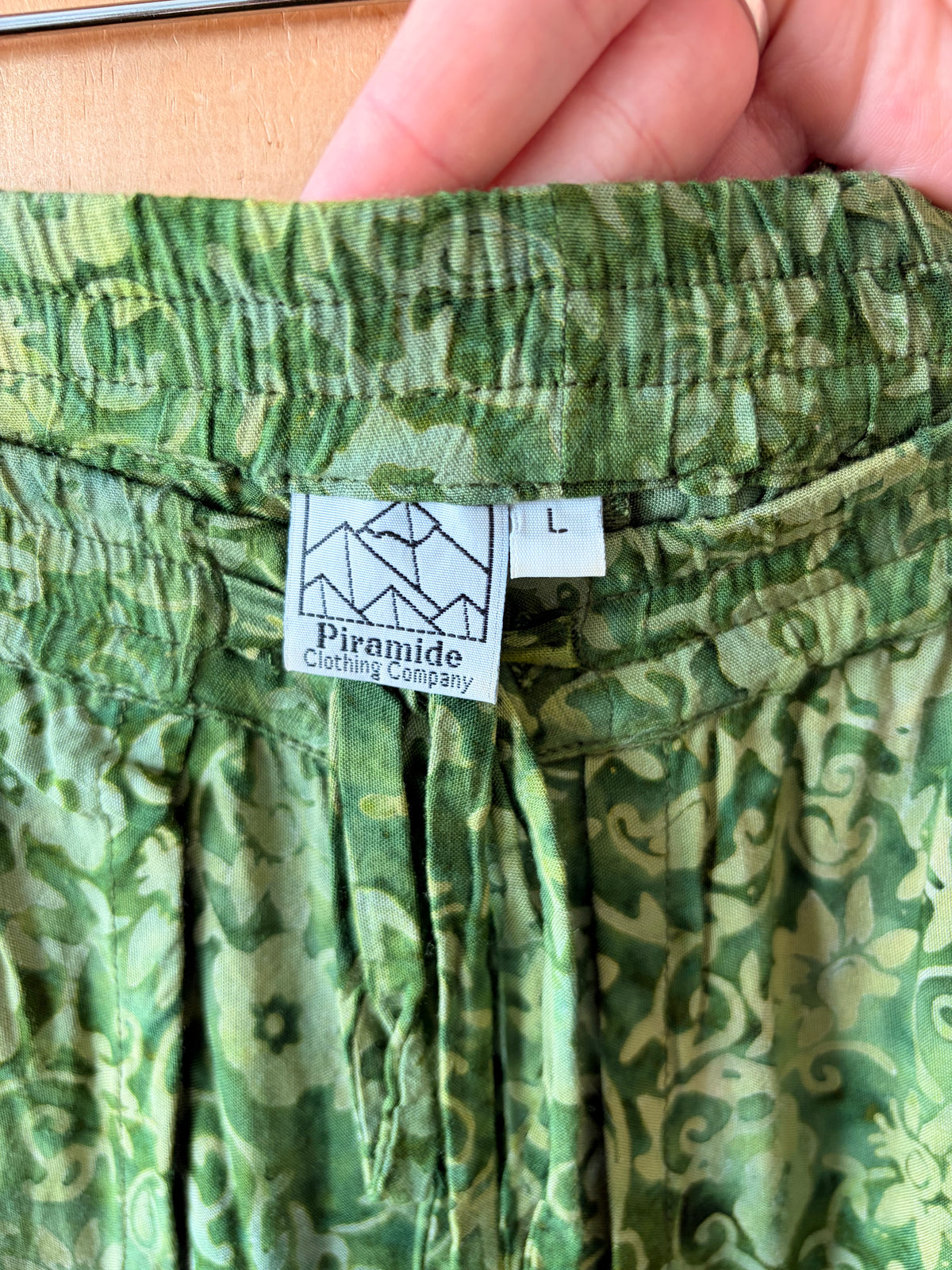 Boho Floral Green Pants : L
