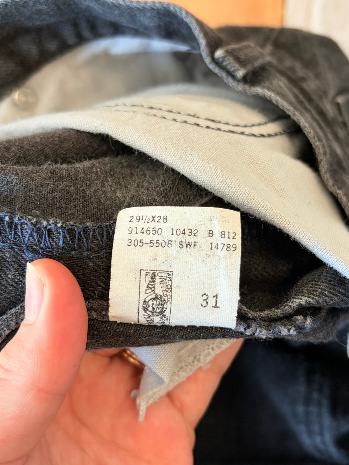 Vtg Tapered Black Lee Jeans : 12P
