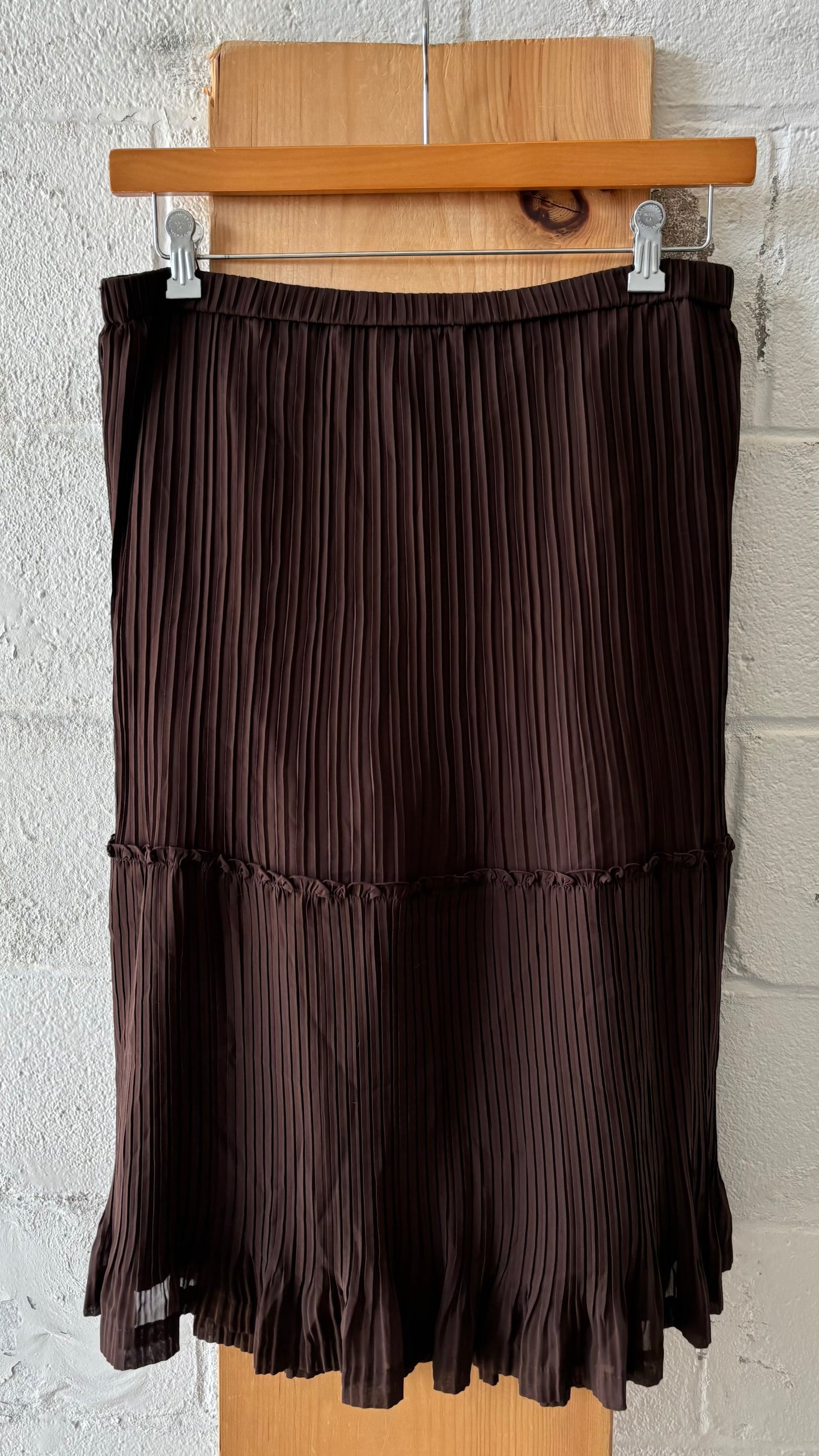 Dark Brown Midi Skirt : L
