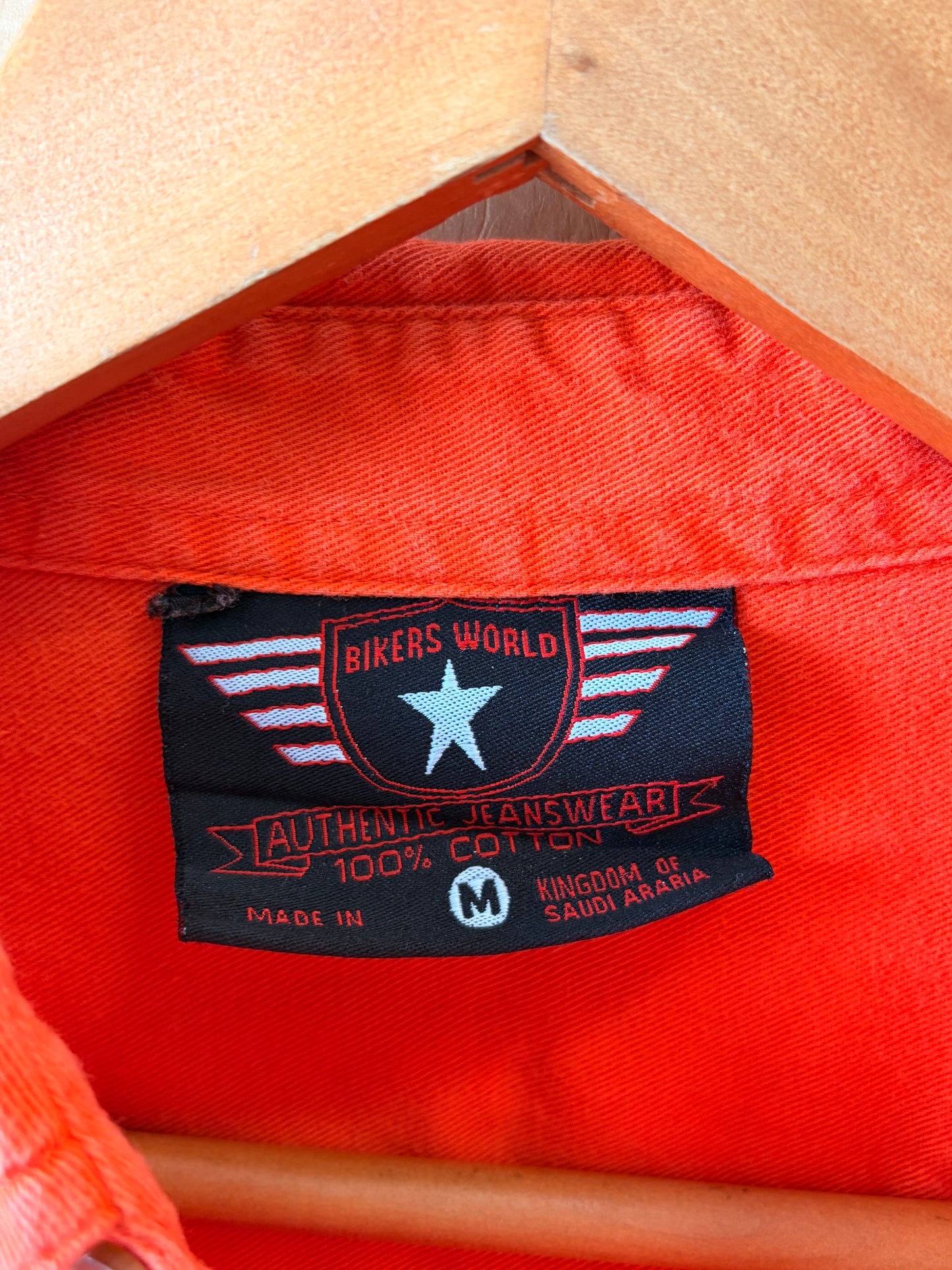 ‘01 Orange Sturgis Biker Cut Off Vest : M
